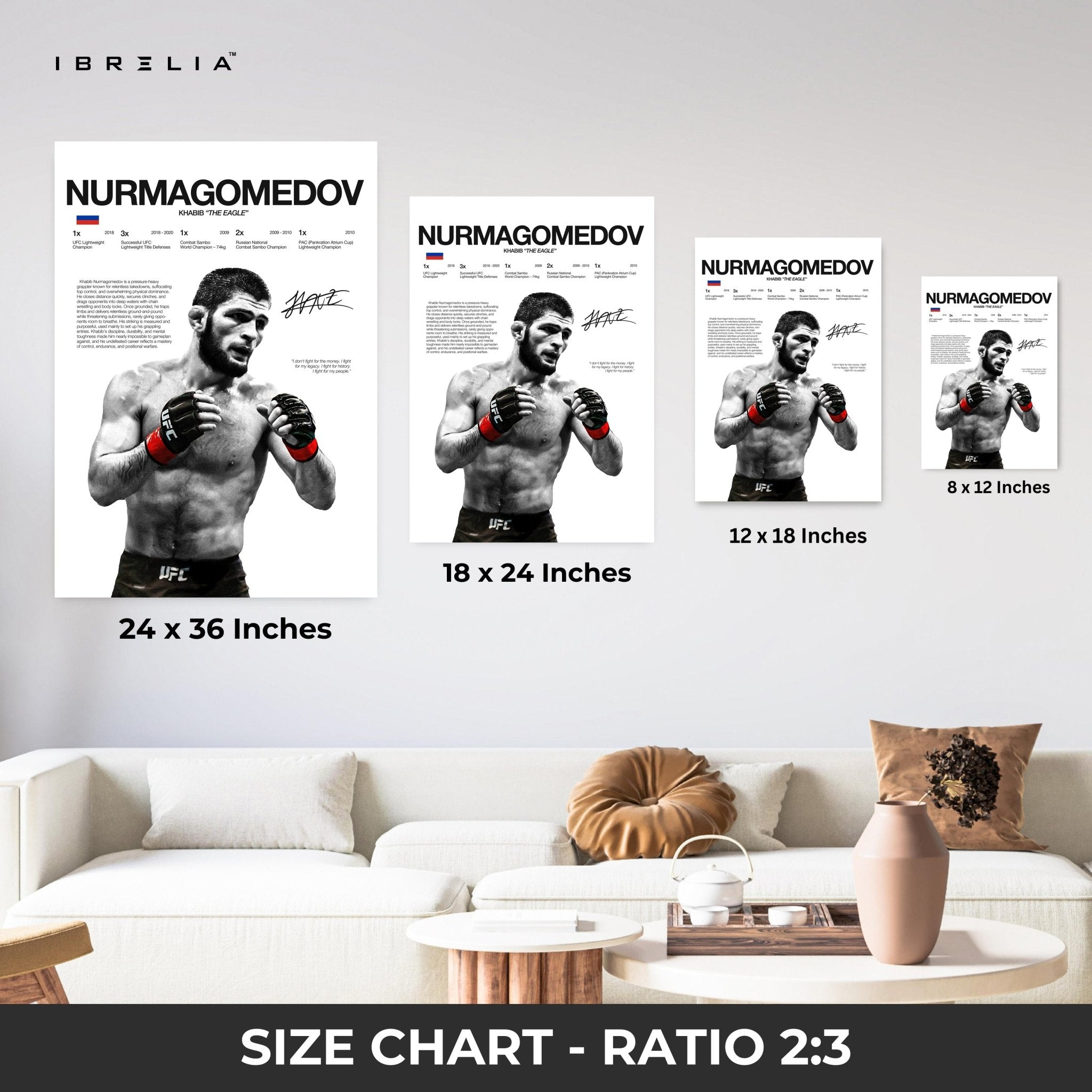 Khabib Nurmagomedov “The Eagle” – UFC Champion 4K Ultra Wrap Frame Wall Art in Pakistan | IBRELIA™ - IBRELIA