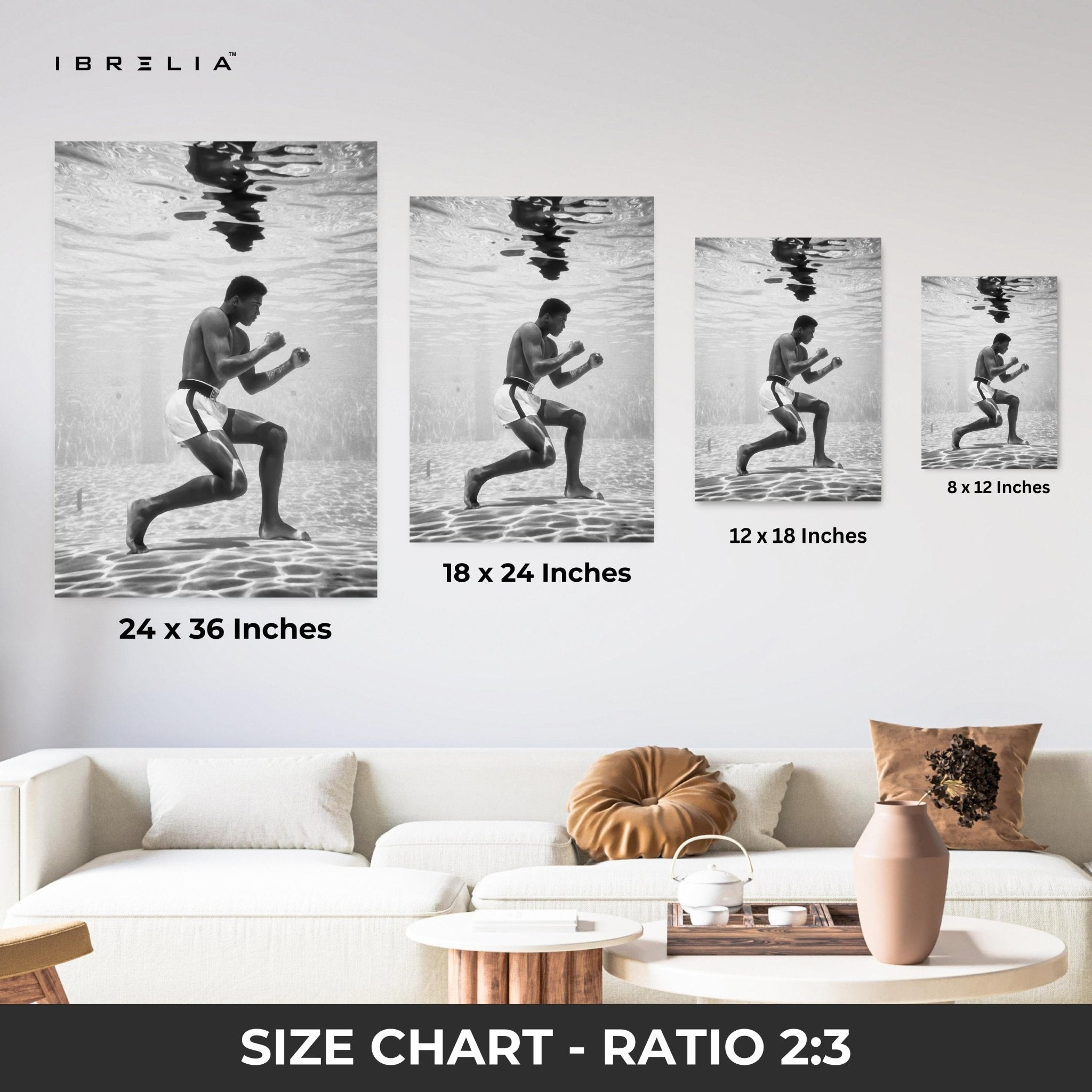 Muhammad Ali Underwater Boxing – 4K Ultra Wrap Frame Wall Art in Pakistan | IBRELIA™ - IBRELIA