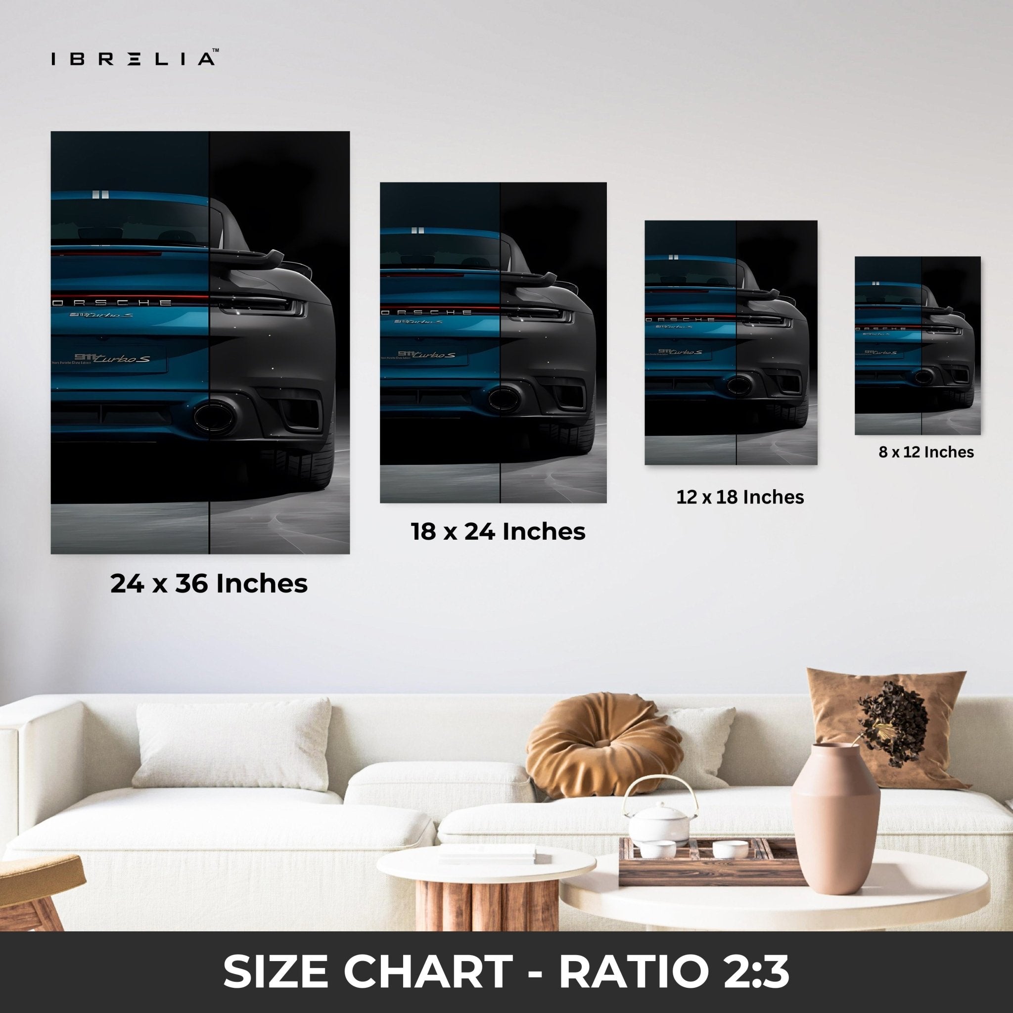Porsche 911 Turbo S 4K Ultra Wrap Frame Wall Art in Pakistan | IBRELIA™ - IBRELIA