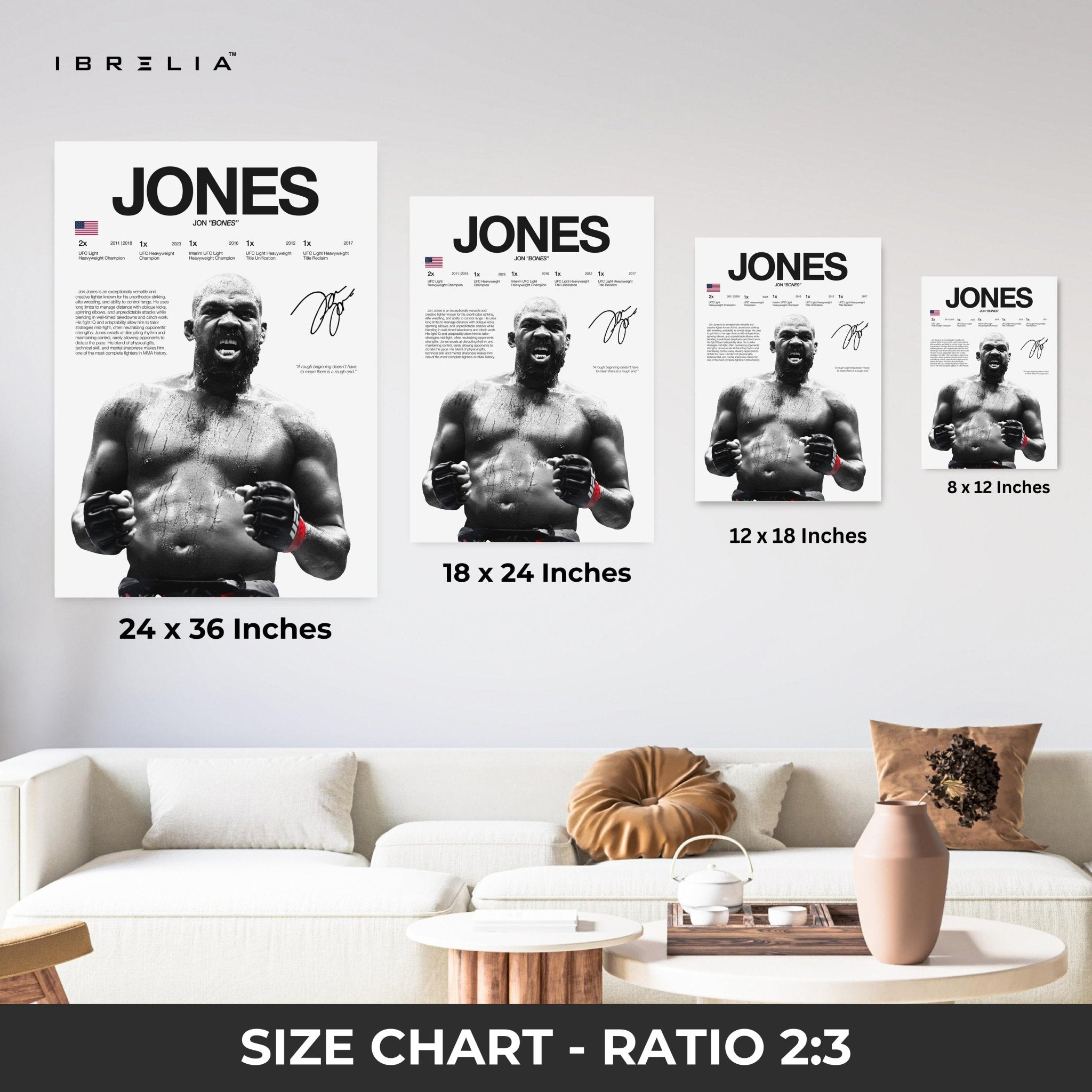 Jon Jones “Bones” – UFC Champion 4K Ultra Wrap Frame Wall Art in Pakistan | IBRELIA™ - IBRELIA