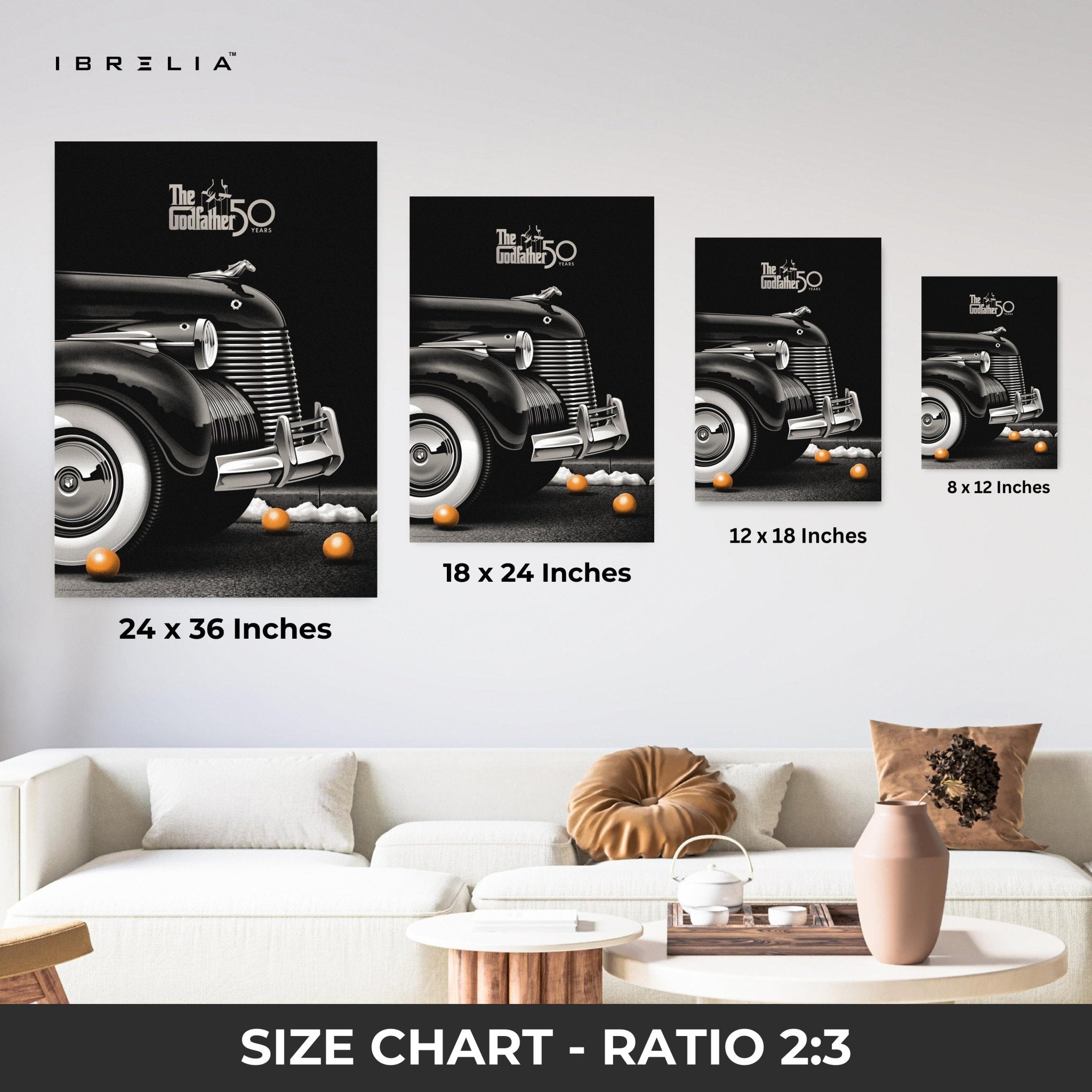The Godfather 50th Anniversary – Classic Car Edition 4K Ultra Wrap Frame Wall Art in Pakistan | IBRELIA™ - IBRELIA