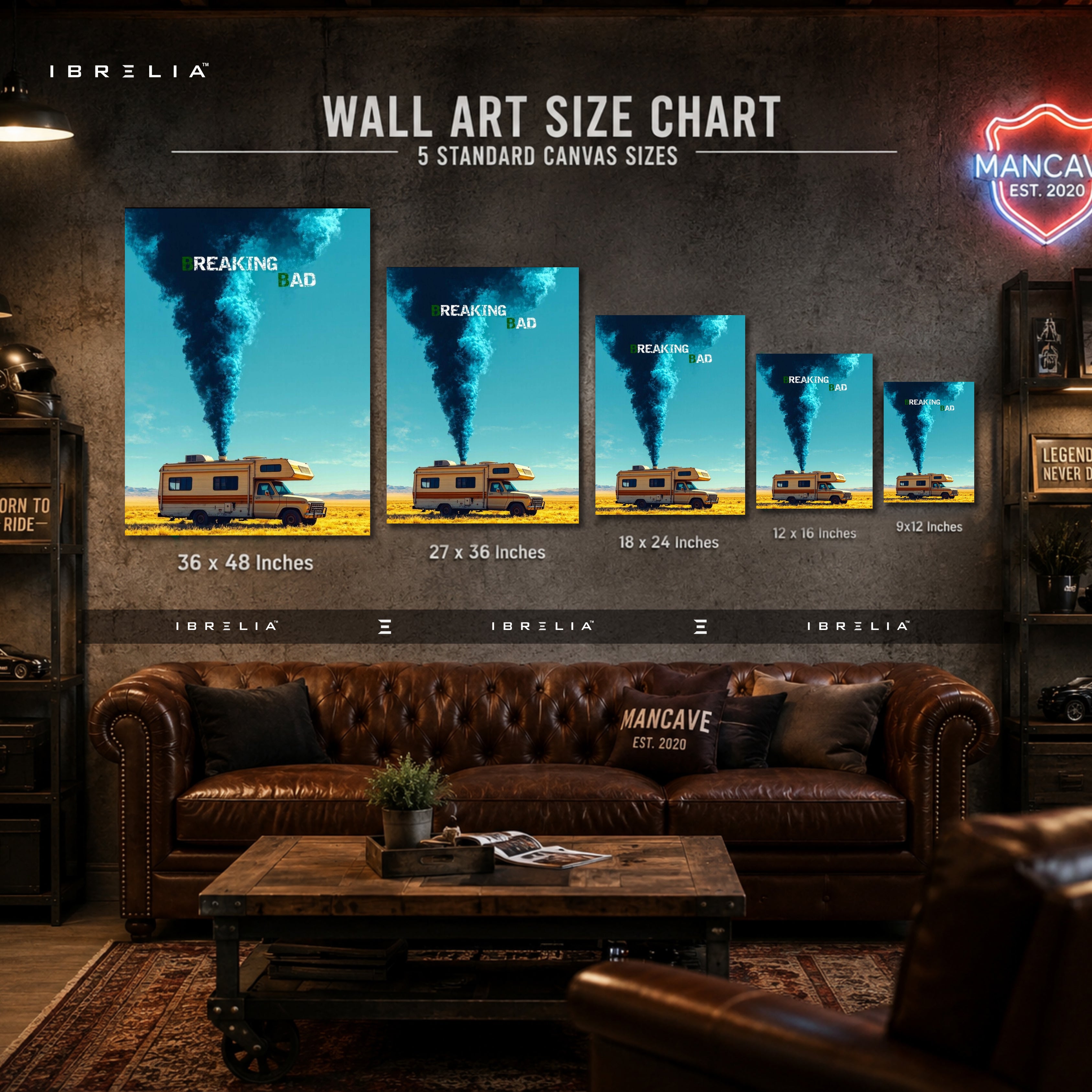 Breaking Bad RV Canvas Wall Art – Breaking Bad Desert RV Canvas Print | Heisenberg TV Series Wall Decor | IBRELIA™