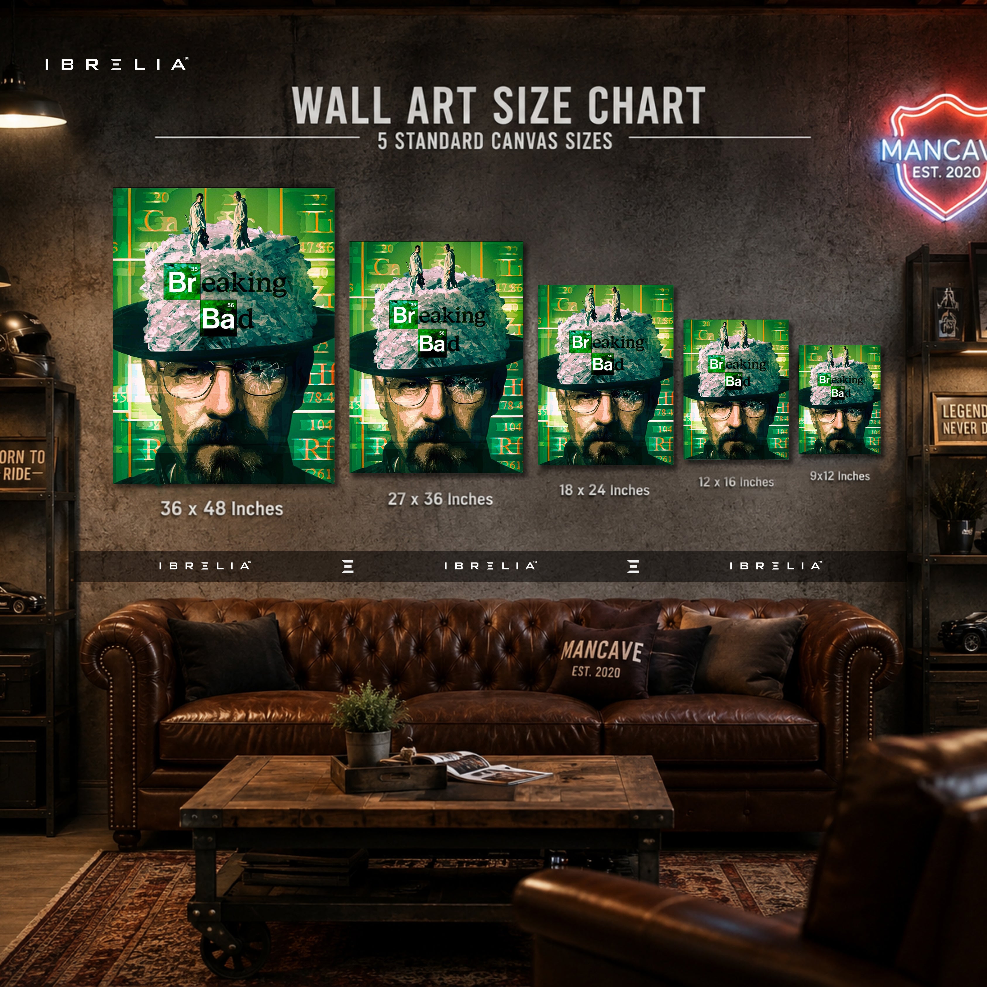 Breaking Bad Heisenberg Crystal Hat Canvas Wall Art – Walter White Breaking Bad Canvas Print | Breaking Bad Wall Decor | IBRELIA™