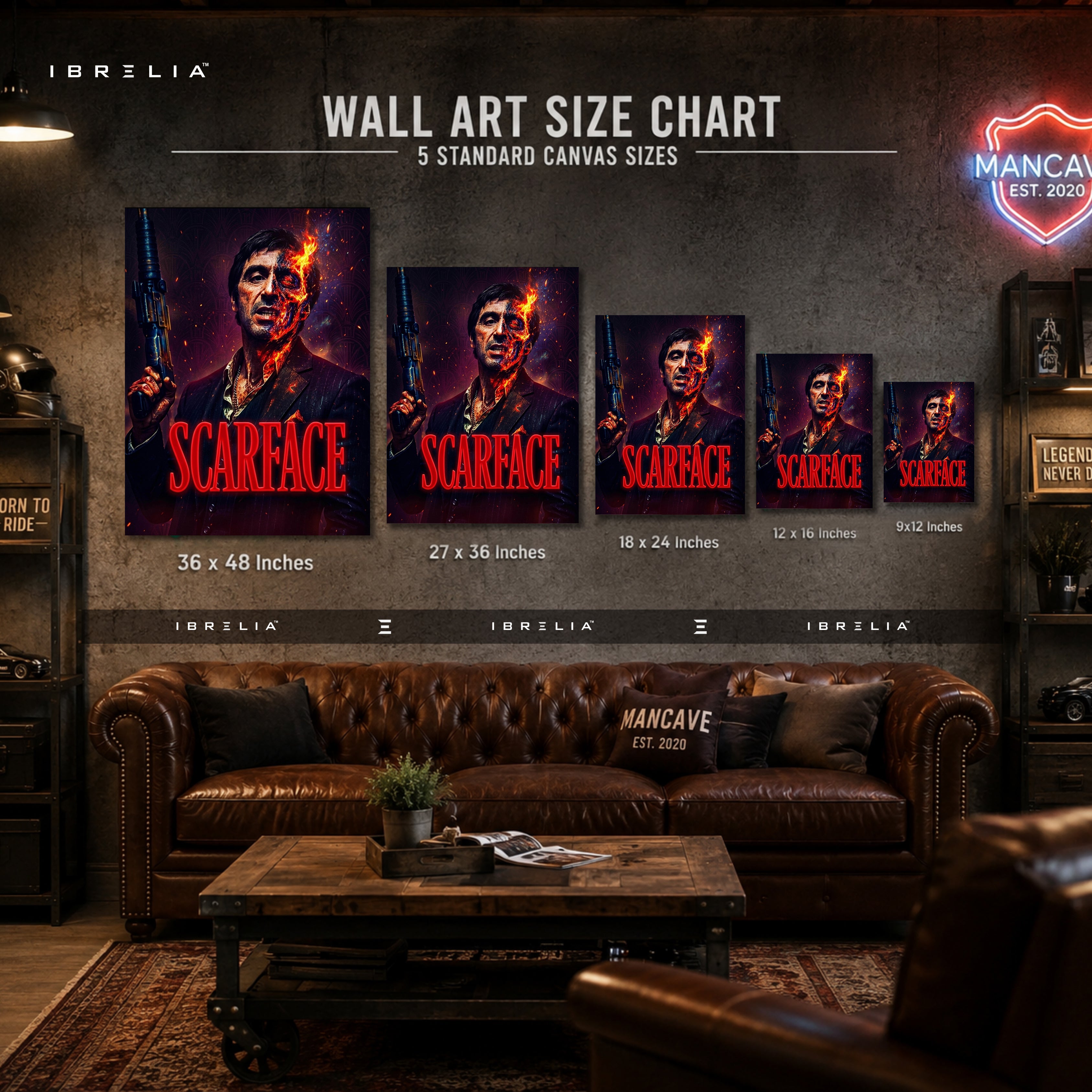 Scarface Tony Montana Wall Art – Al Pacino Premium Movie Poster | IBRELIA™