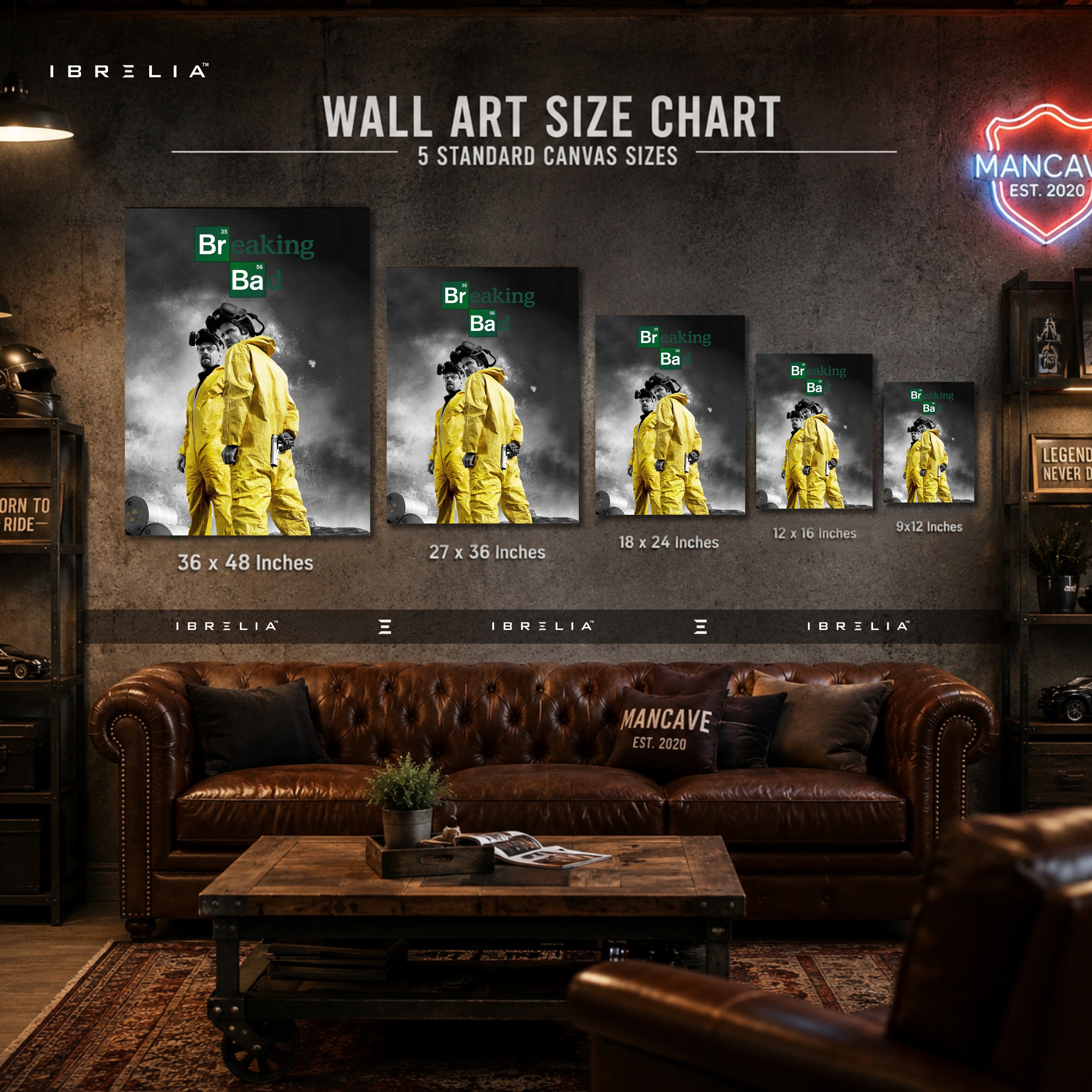 Breaking Bad Walter White & Jesse Pinkman Canvas Wall Art – Breaking Bad TV Series Canvas Print | Heisenberg Pop Culture Wall Decor | IBRELIA™