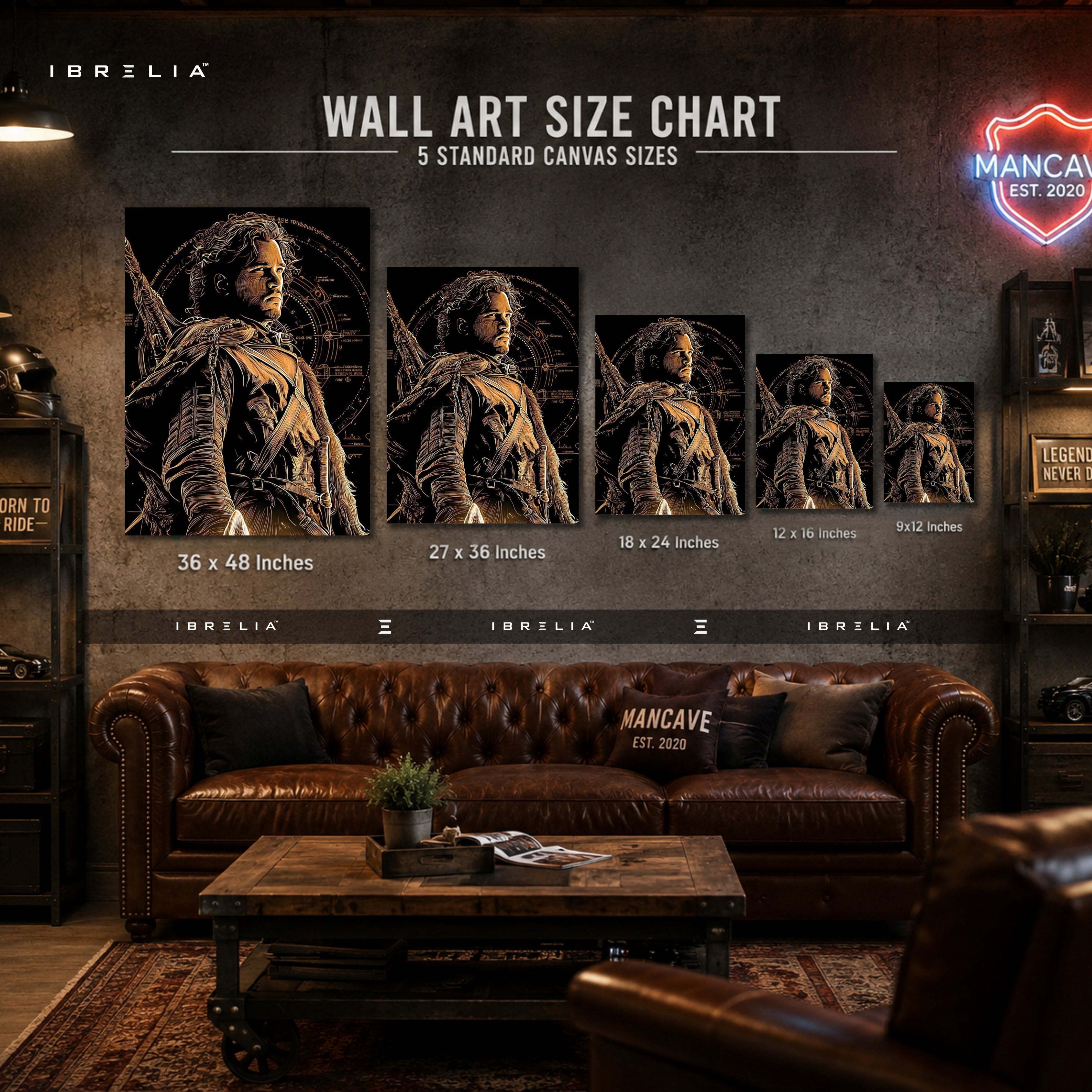 Jon Snow Premium Wall Art – Game of Thrones 4K Wrapped MDF Frame | IBRELIA™
