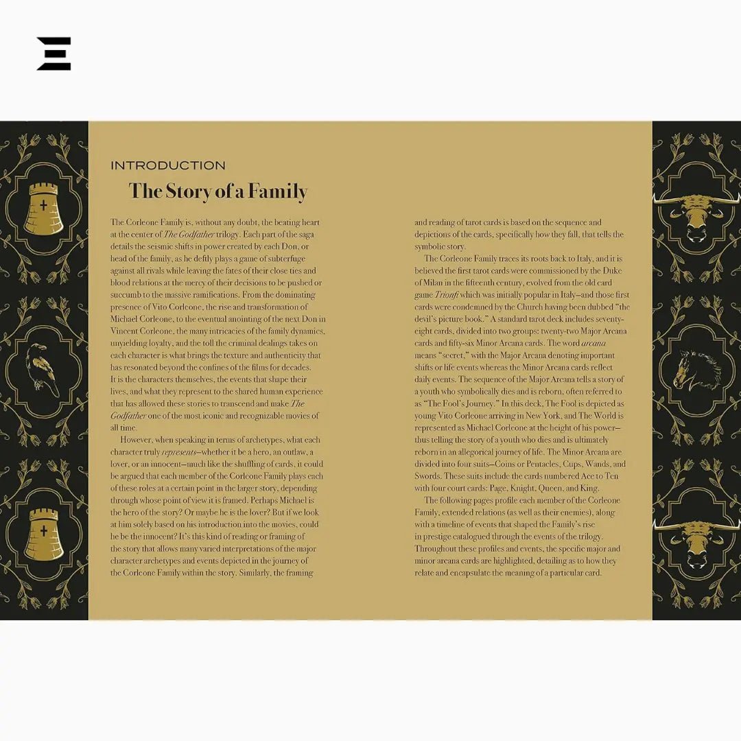 The Godfather Tarot – 78 - Card Deck with Companion Book on the Corleone Family - IBRELIA
