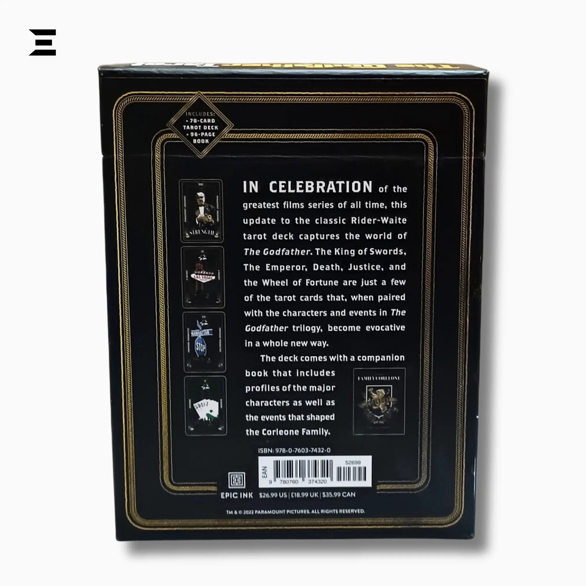 The Godfather Tarot – 78 - Card Deck with Companion Book on the Corleone Family - IBRELIA