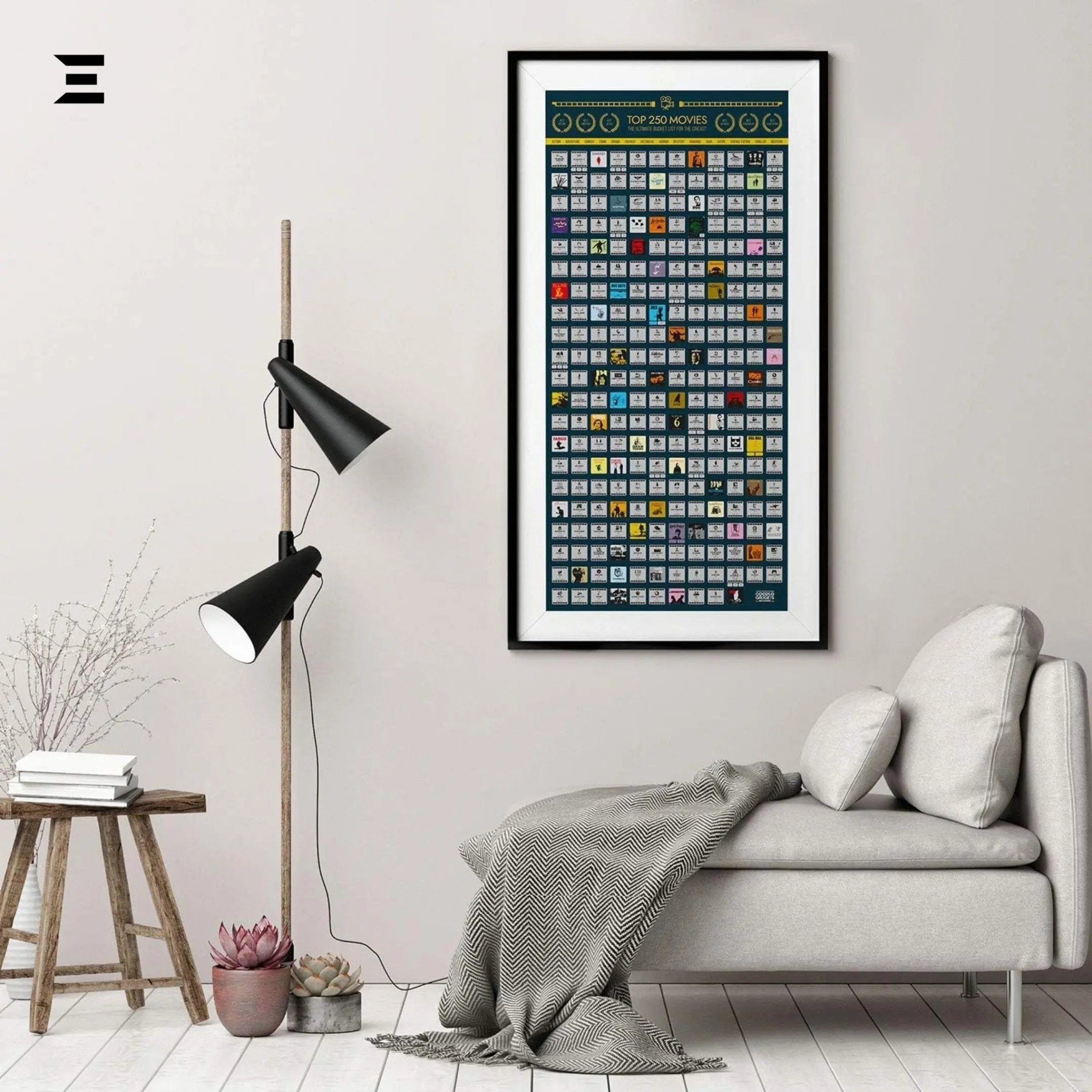 Top 250 Movies Scratch - Off Bucket List Poster – XXL 40x18" - IBRELIA