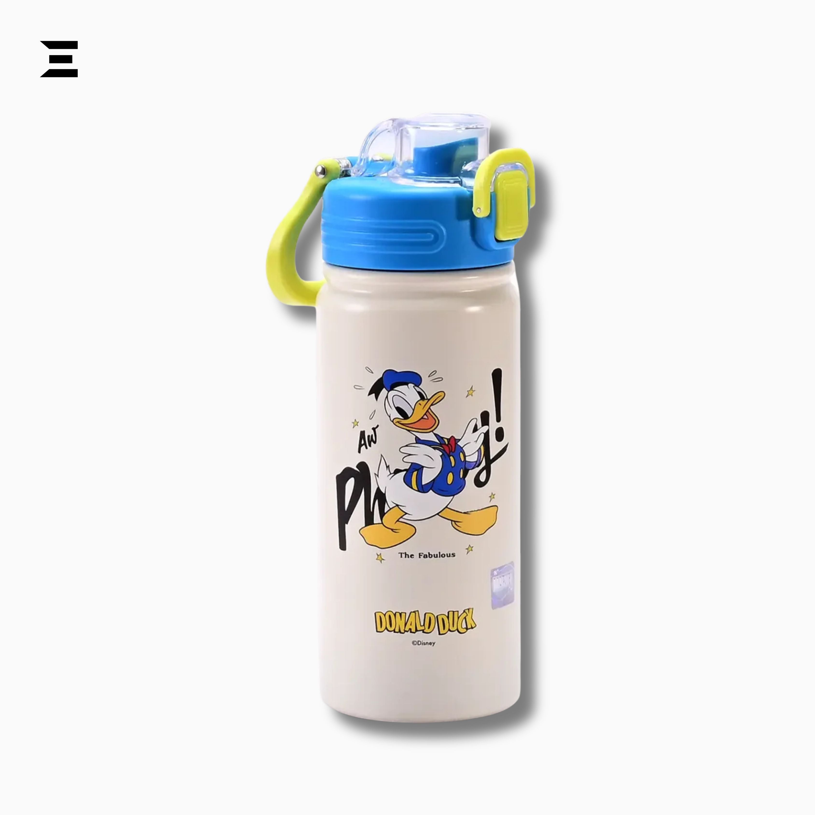 Donald Duck Kids Water Bottle with Flip Straw Lid | Disney Cartoon Drinking Bottle | IBRELIA™