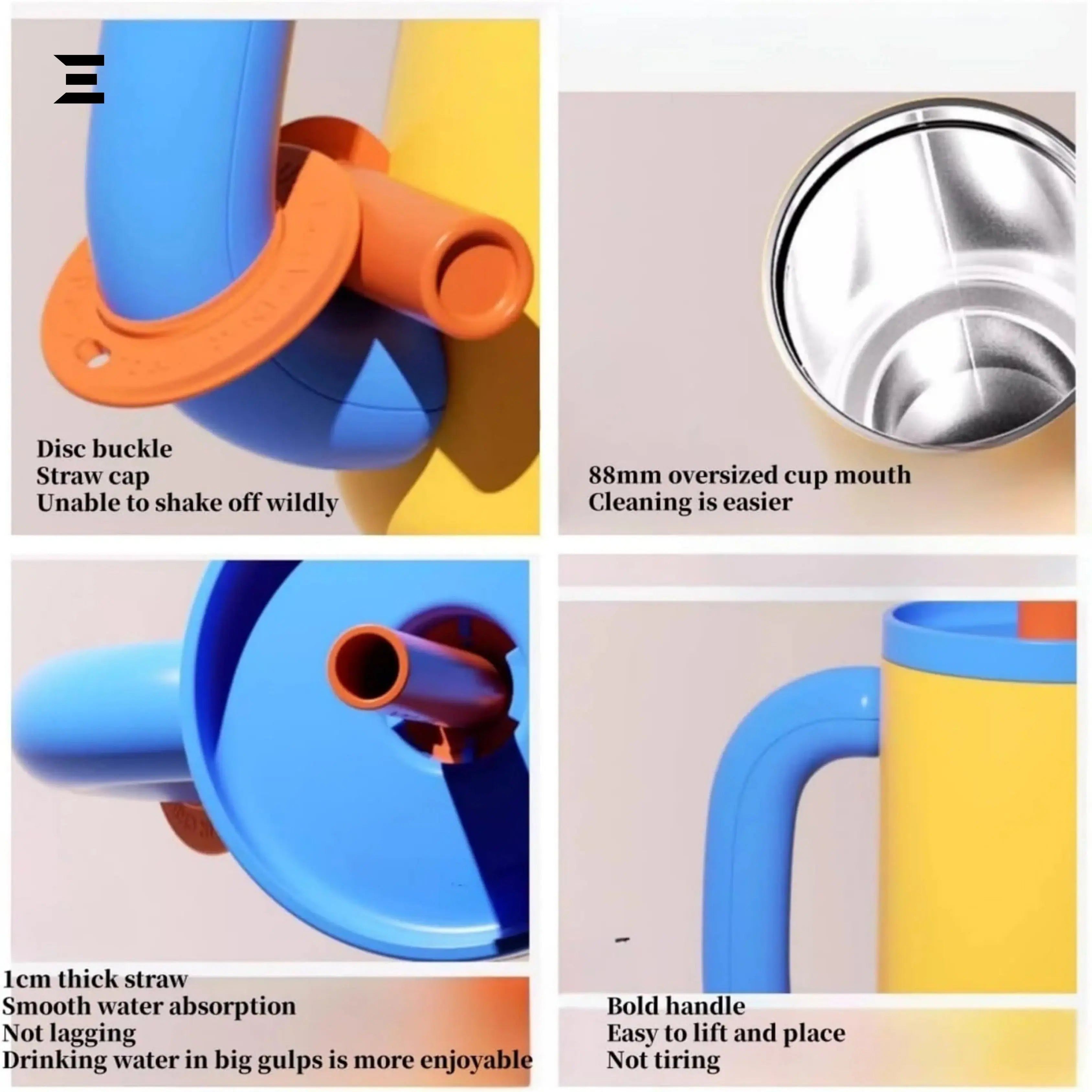 Yellow Insulated Tumbler with Handle & Straw | Bright Travel Mug | IBRELIA™ IBRELIA