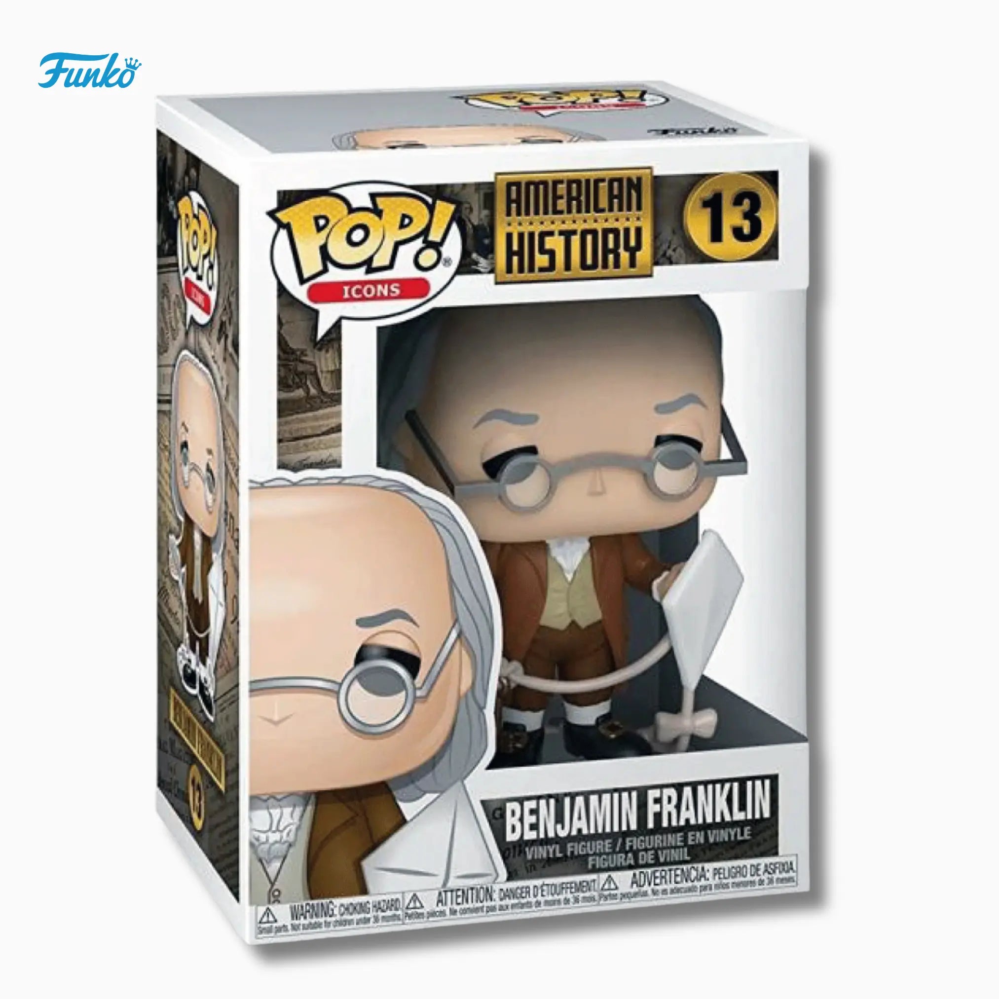 Funko Pop! Icons: Benjamin Franklin 13 – American History Collection (4 - Inch) - IBRELIA