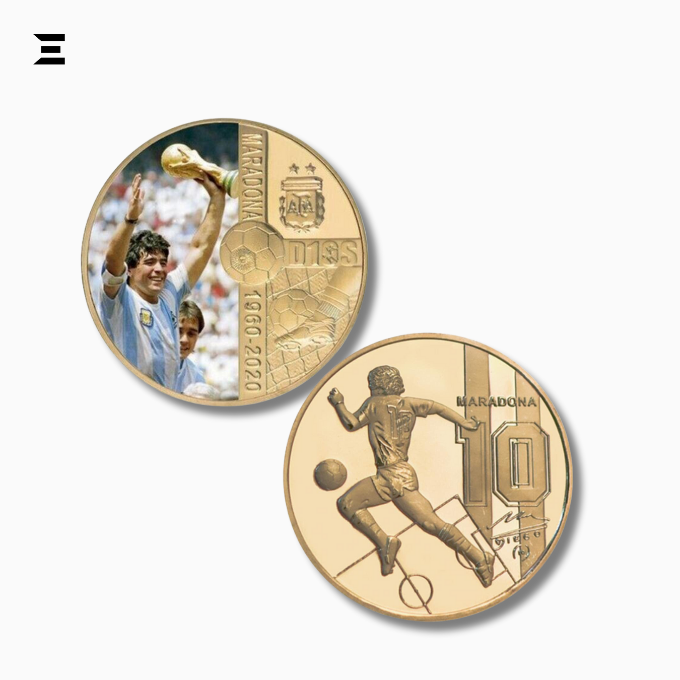 1960–2020 Diego Maradona Gold Plated Commemorative Coin Set – Football Legend Tribute Souvenir IBRELIA