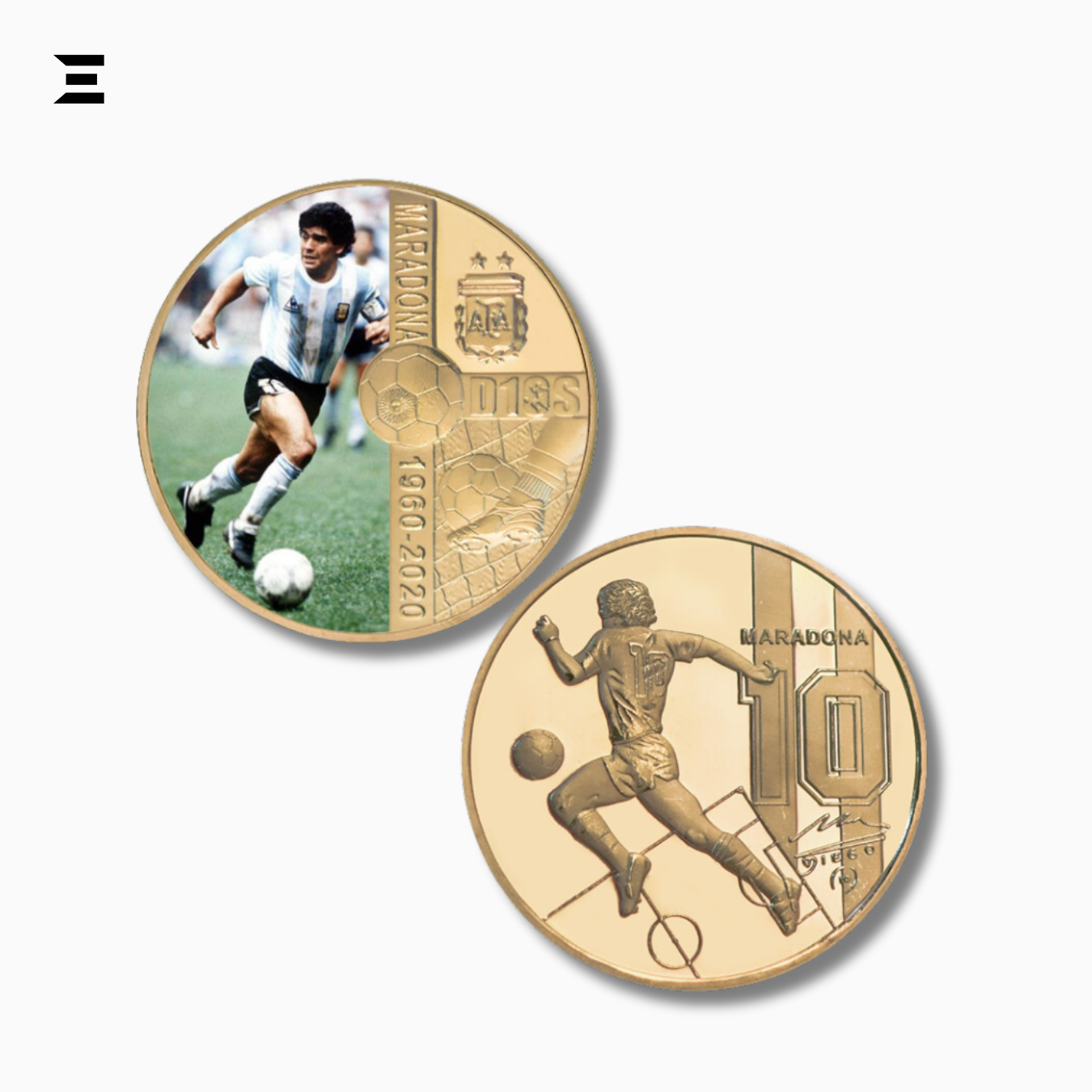 1960–2020 Diego Maradona Gold Plated Commemorative Coin Set – Football Legend Tribute Souvenir IBRELIA