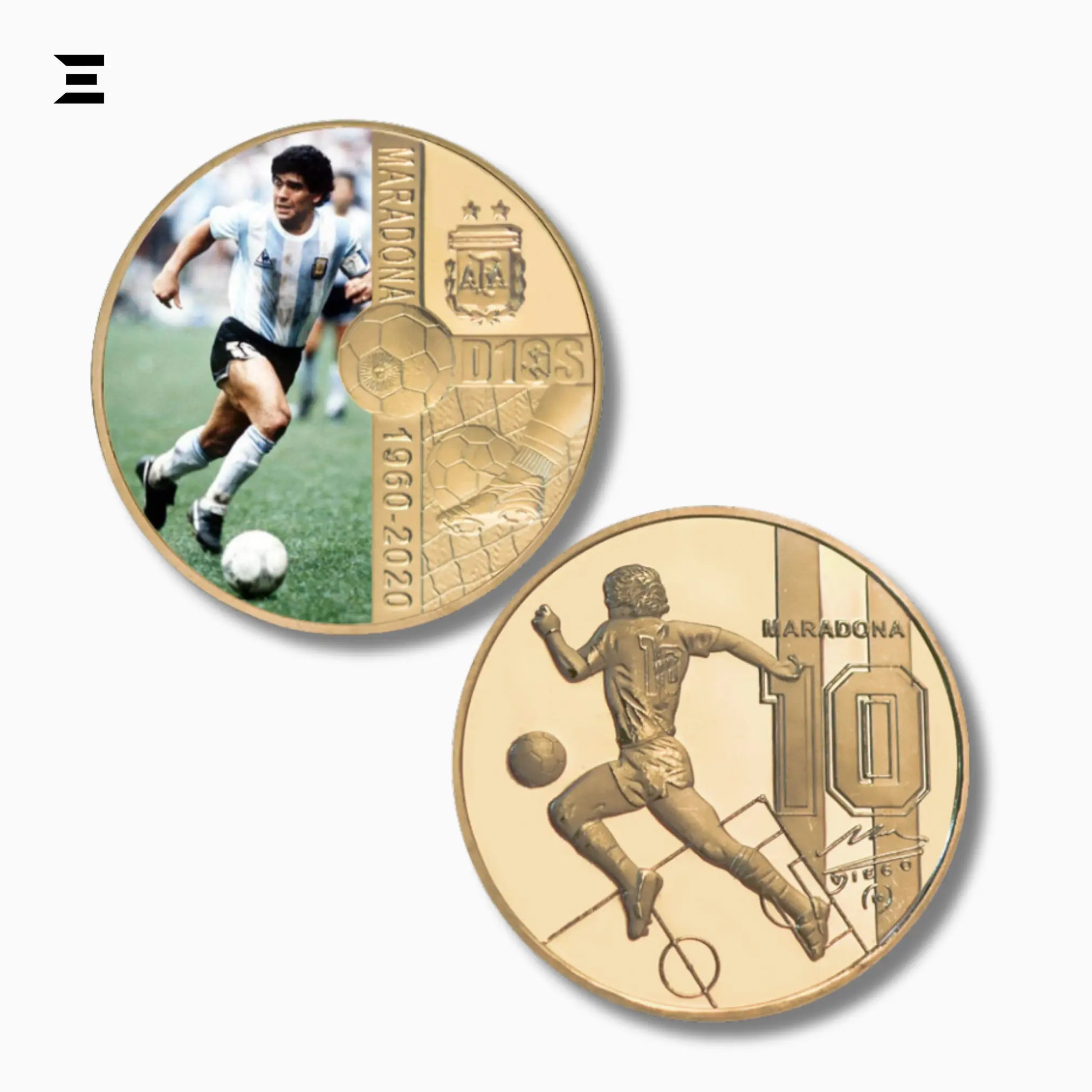 1960–2020 Diego Maradona Gold Plated Commemorative Coin Set – Football Legend Tribute Souvenir - IBRELIA