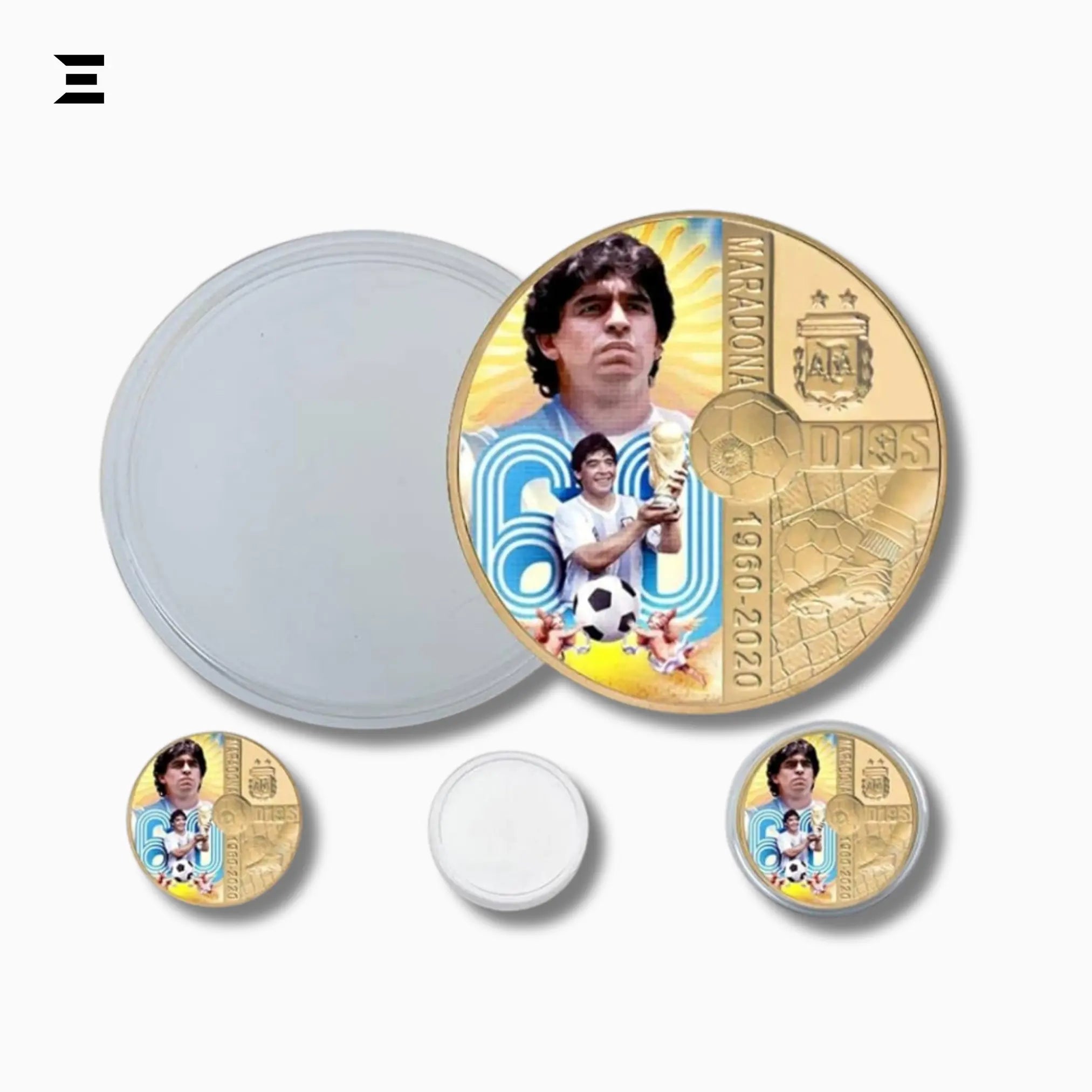 1960–2020 Diego Maradona Gold Plated Commemorative Coin Set – Football Legend Tribute Souvenir - IBRELIA