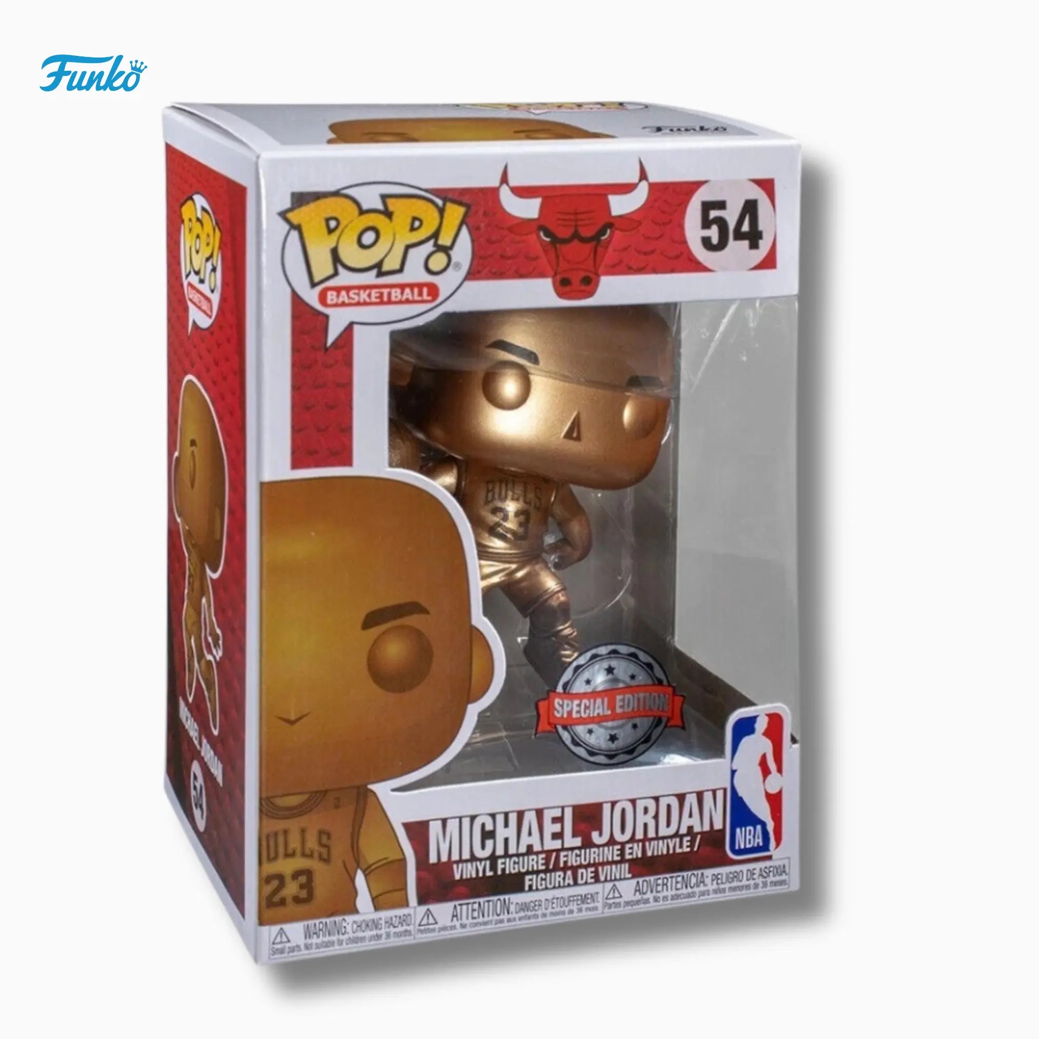 Funko Pop! Basketball: Michael Jordan 54 (Gold Chrome Special Edition – 4 - Inch Vinyl Figure) - IBRELIA