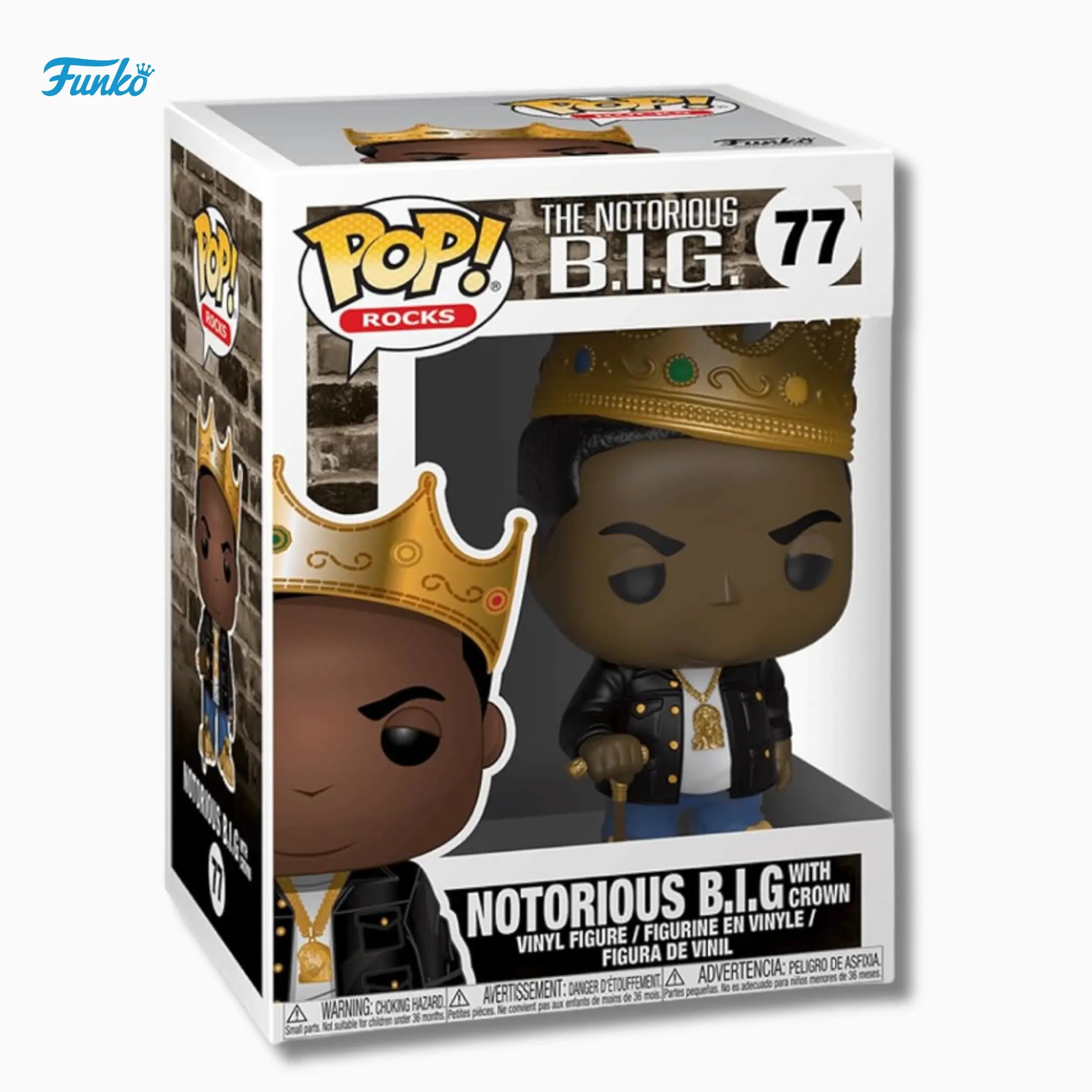 Funko Pop! Rocks: Notorious B.I.G. with Crown 77 – Biggie Smalls Vinyl Figure (4 - Inch) - IBRELIA
