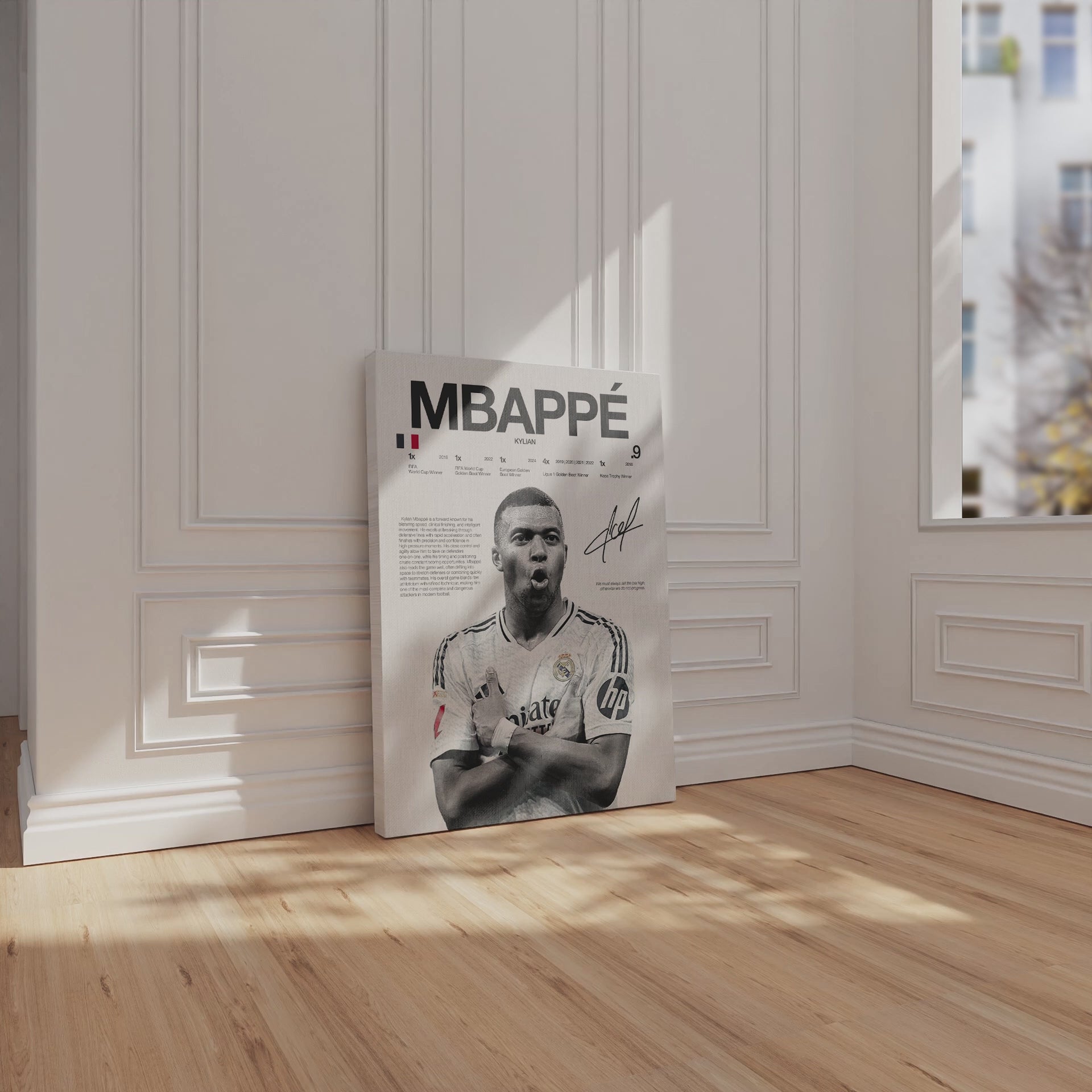 Kylian Mbappé – Real Madrid Era 4K Ultra Wrap Frame Wall Art in Pakistan | IBRELIA™