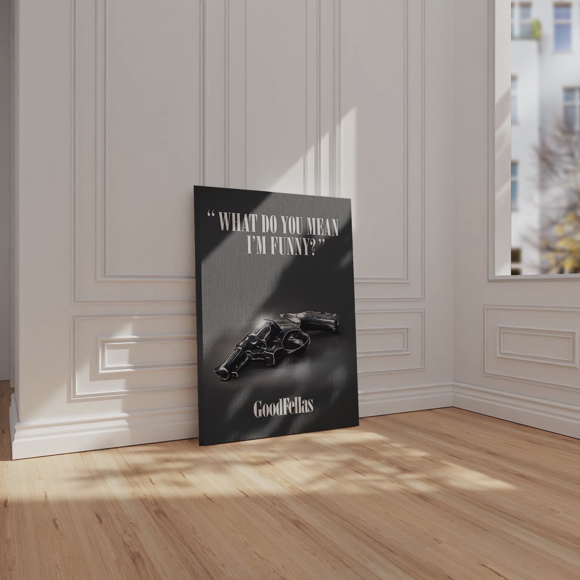Goodfellas “What Do You Mean I’m Funny?” – 4K Ultra Wrap Frame Wall Art in Pakistan | IBRELIA™