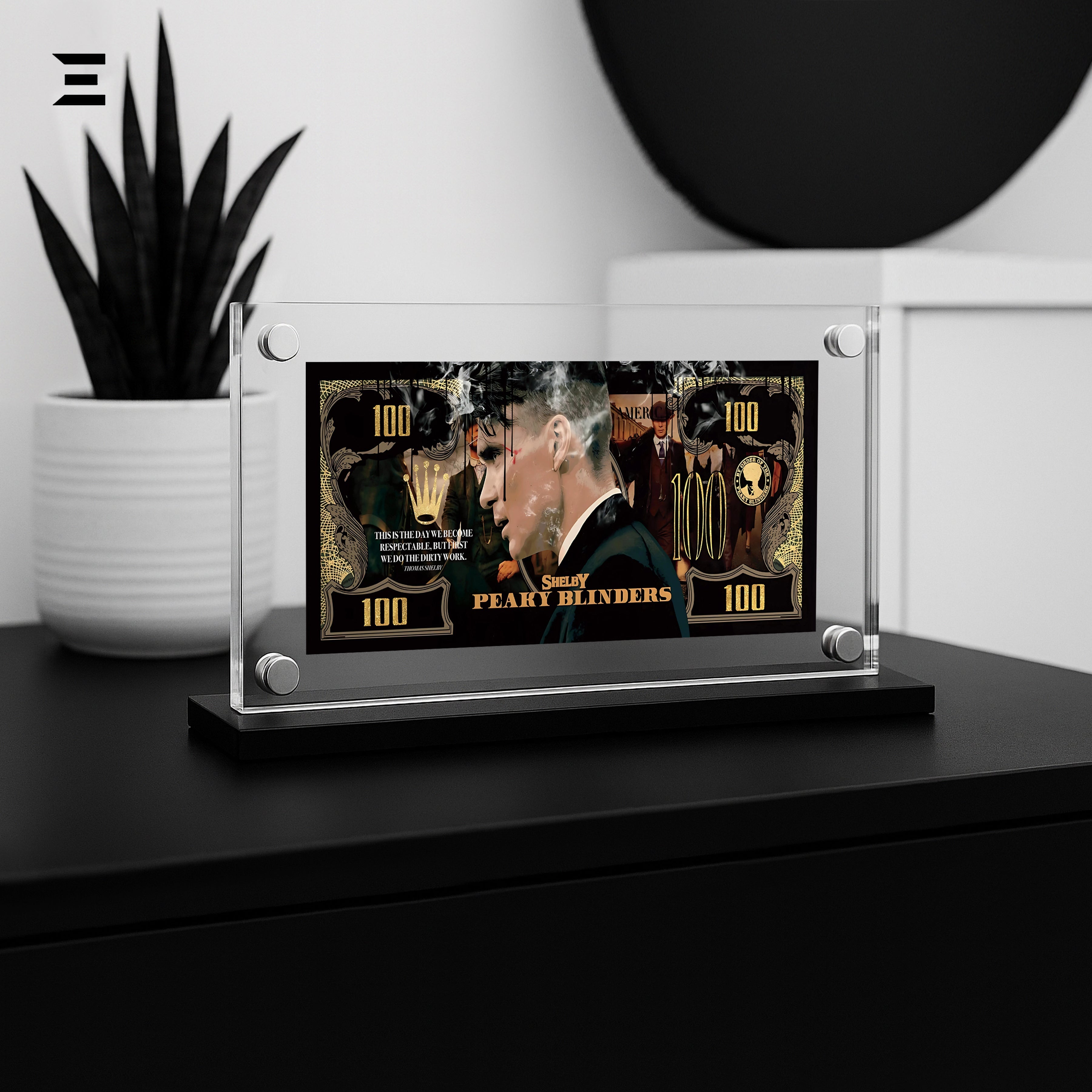 Premium Magnetic Acrylic Frame with Black Base – Peaky Blinders Black & Gold Edition IBRELIA
