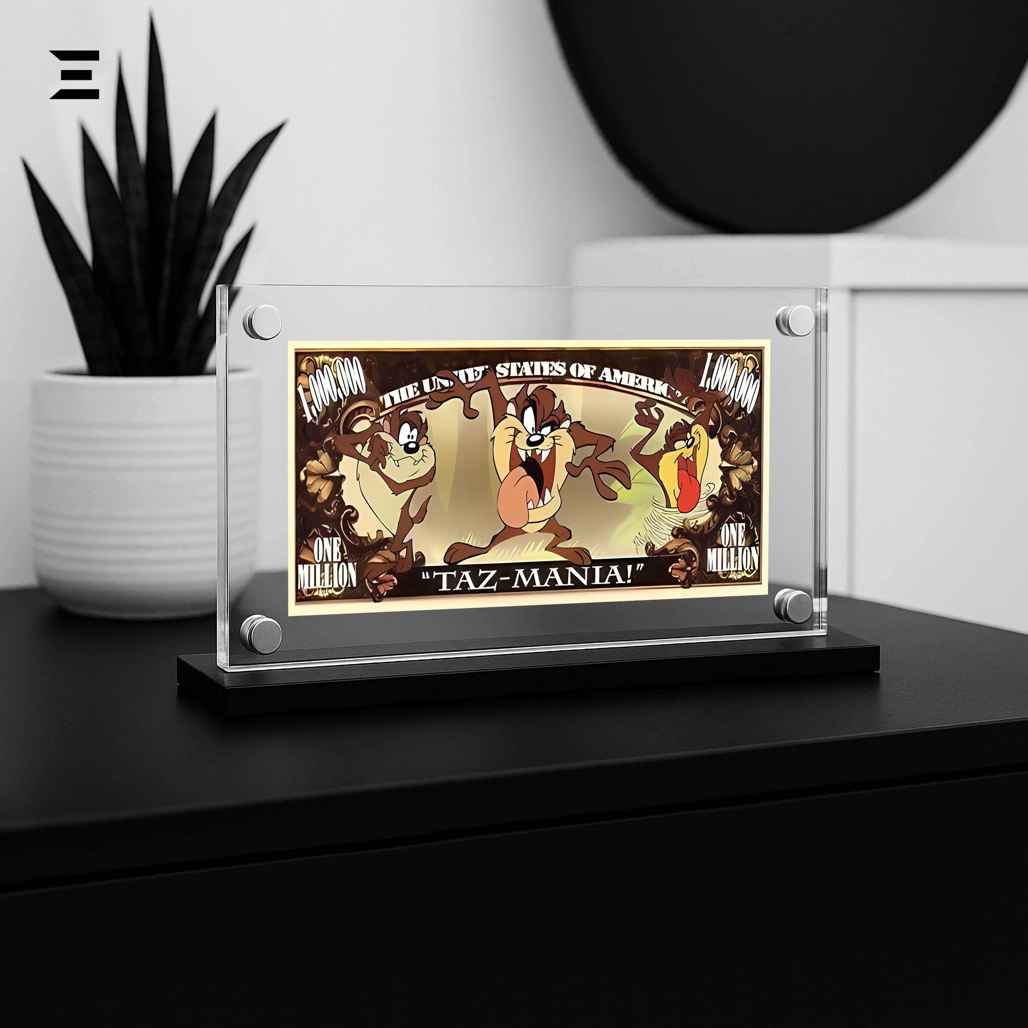 Premium Magnetic Acrylic Frame with Black Base – Taz "TAZ-MANIA! Million Dollar Edition" IBRELIA