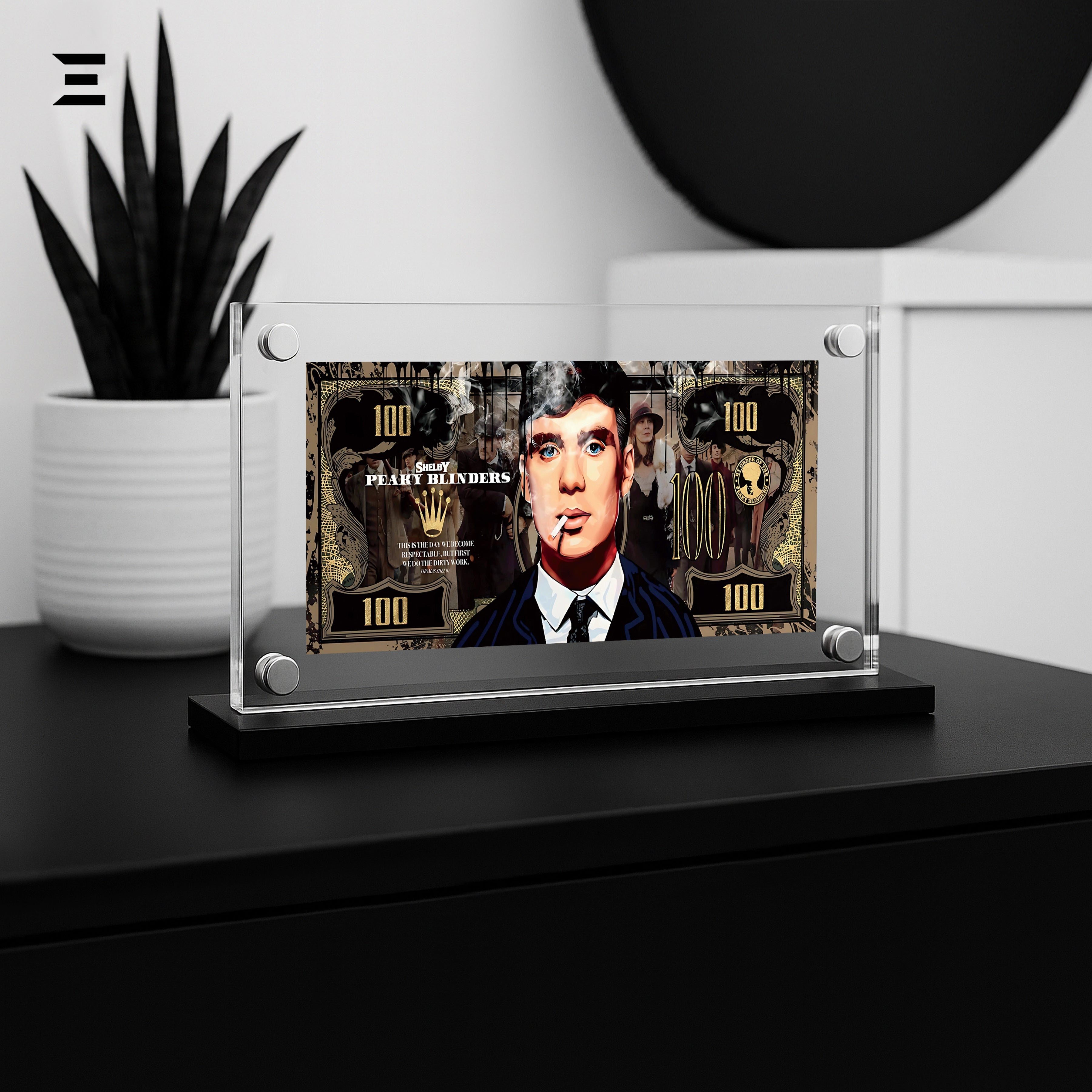 Premium Magnetic Acrylic Frame with Black Base – Peaky Blinders Thomas Shelby Portrait Edition IBRELIA