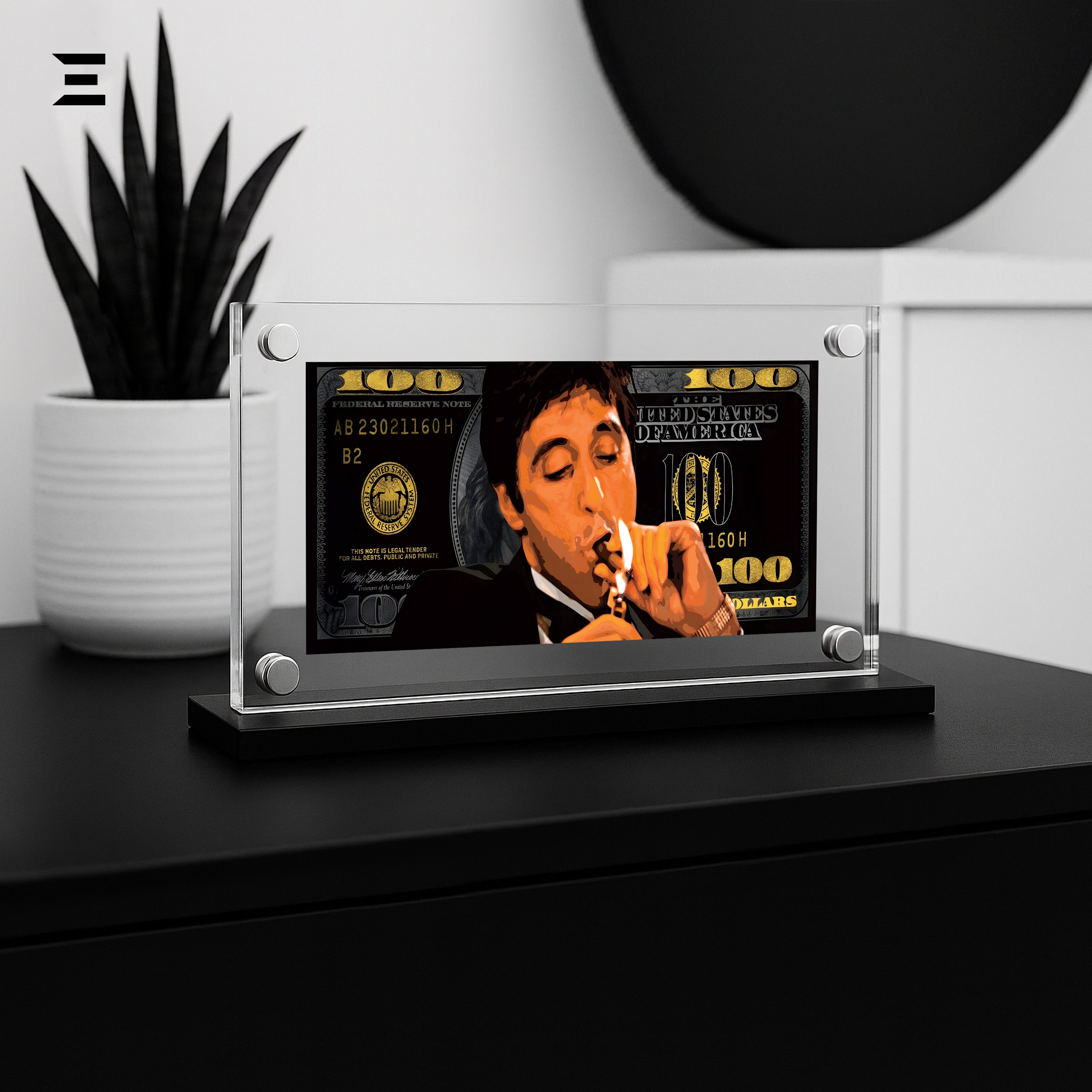 Premium Magnetic Acrylic Frame with Black Base – Tony Montana Scarface Pop Art IBRELIA