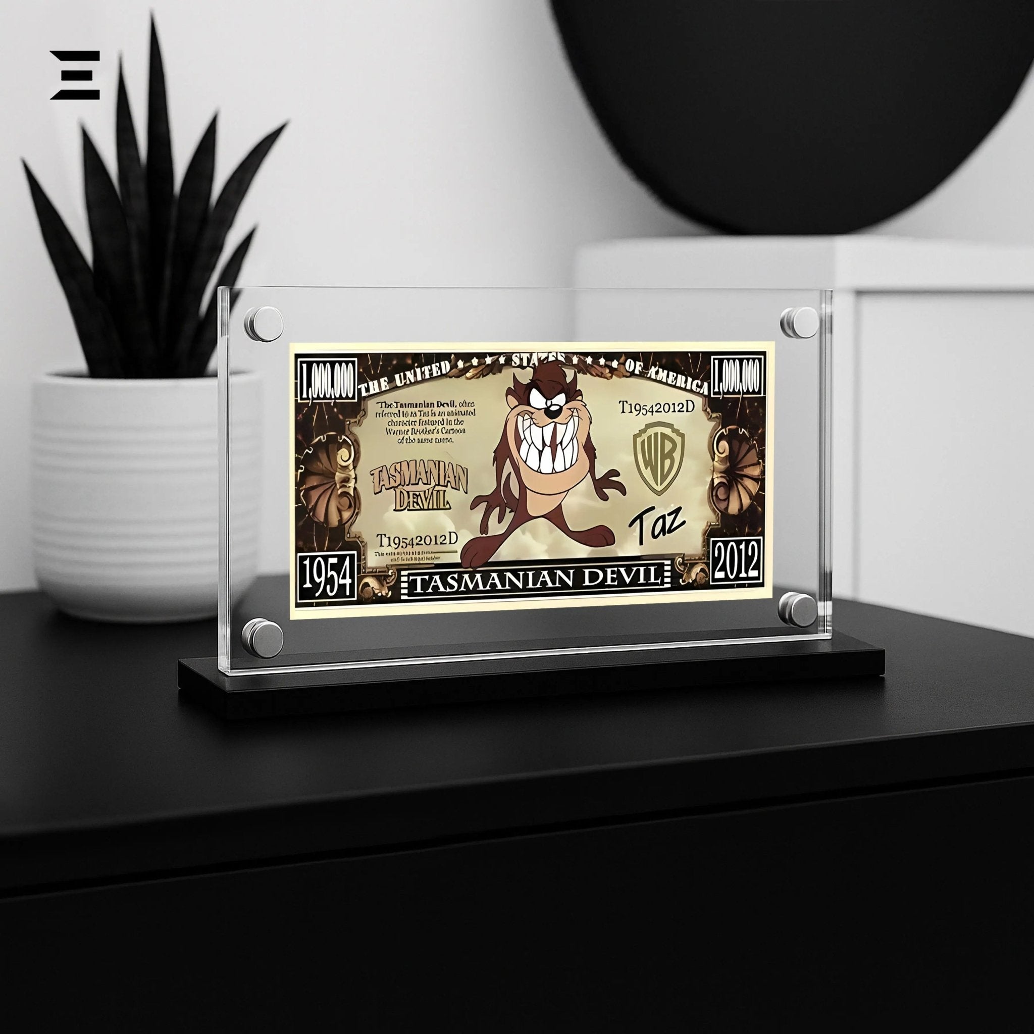 Premium Magnetic Acrylic Frame with Black Base – Tasmanian Devil "Million Dollar" Edition - IBRELIA