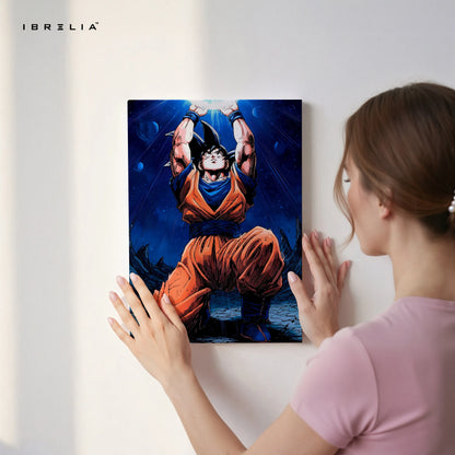 Goku Spirit Bomb Wall Art – Dragon Ball Anime Canvas Frame | Goku Universe Energy Poster Pakistan | IBRELIA™ IBRELIA