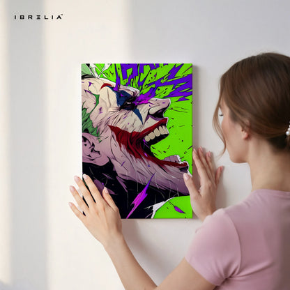 Joker Chaos Explosion Wall Art – Dark Comic Villain Canvas Frame | Joker Rage Poster Pakistan | IBRELIA™ IBRELIA