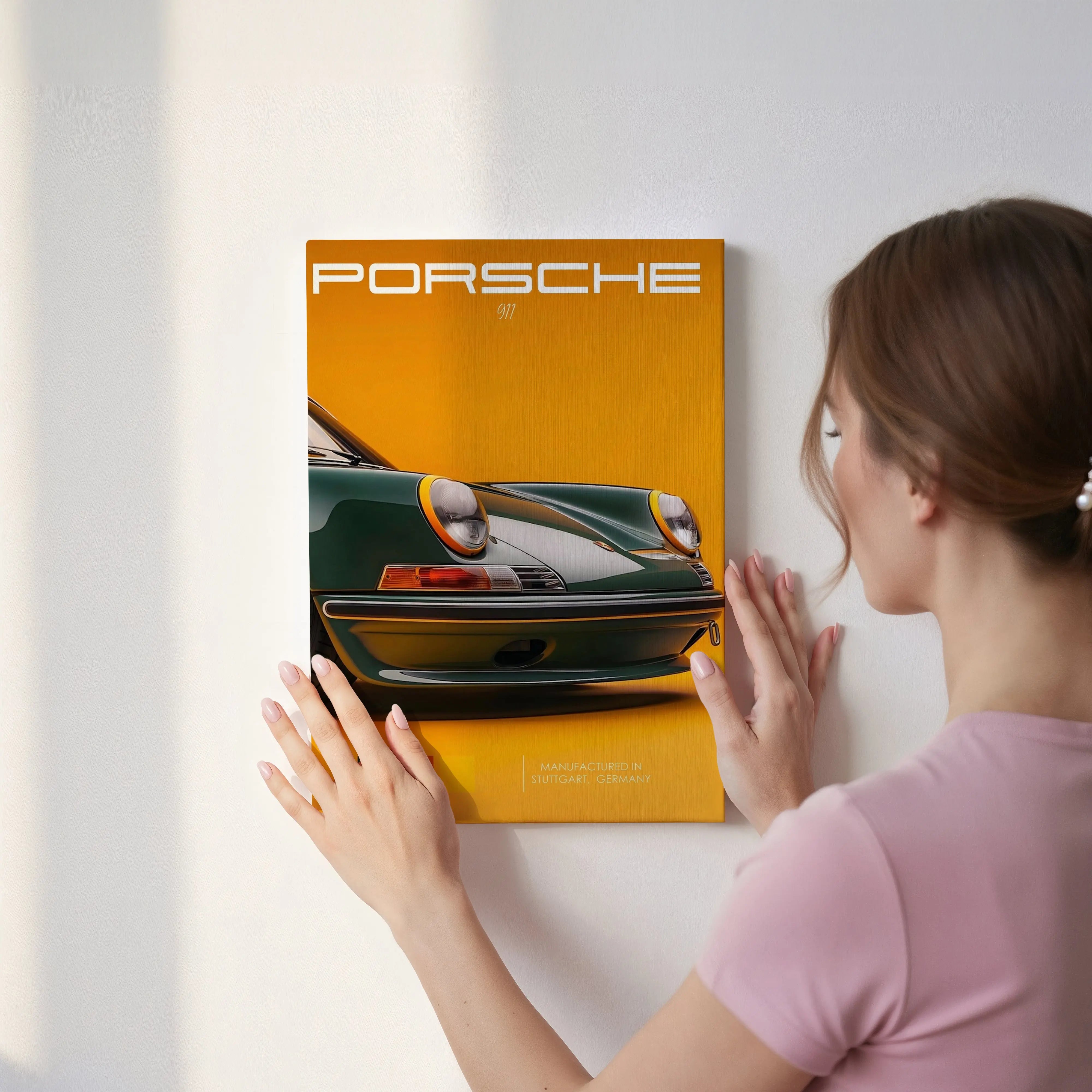 Porsche 911 Vintage Front Detail Wall Art – Retro Luxury Car Poster | 4K Ultra Wrap Frame Wall Art in Pakistan | IBRELIA™ IBRELIA