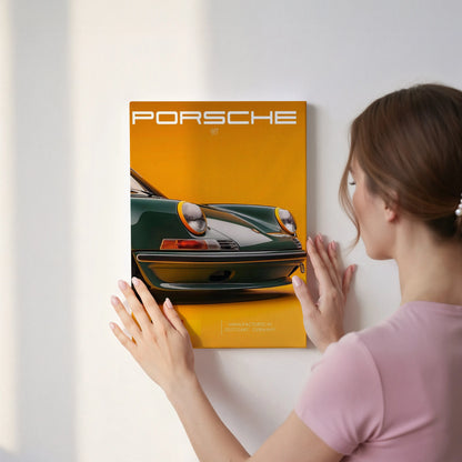 Porsche 911 Vintage Front Detail Wall Art – Retro Luxury Car Poster | 4K Ultra Wrap Frame Wall Art in Pakistan | IBRELIA™ IBRELIA