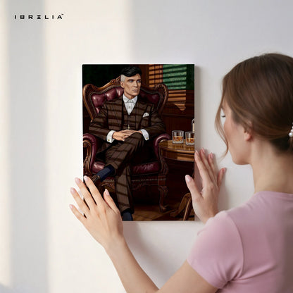 Thomas Shelby Peaky Blinders Wall Art – Luxury Mafia Portrait Canvas Frame | Vintage Gentleman Poster Pakistan | IBRELIA™ IBRELIA