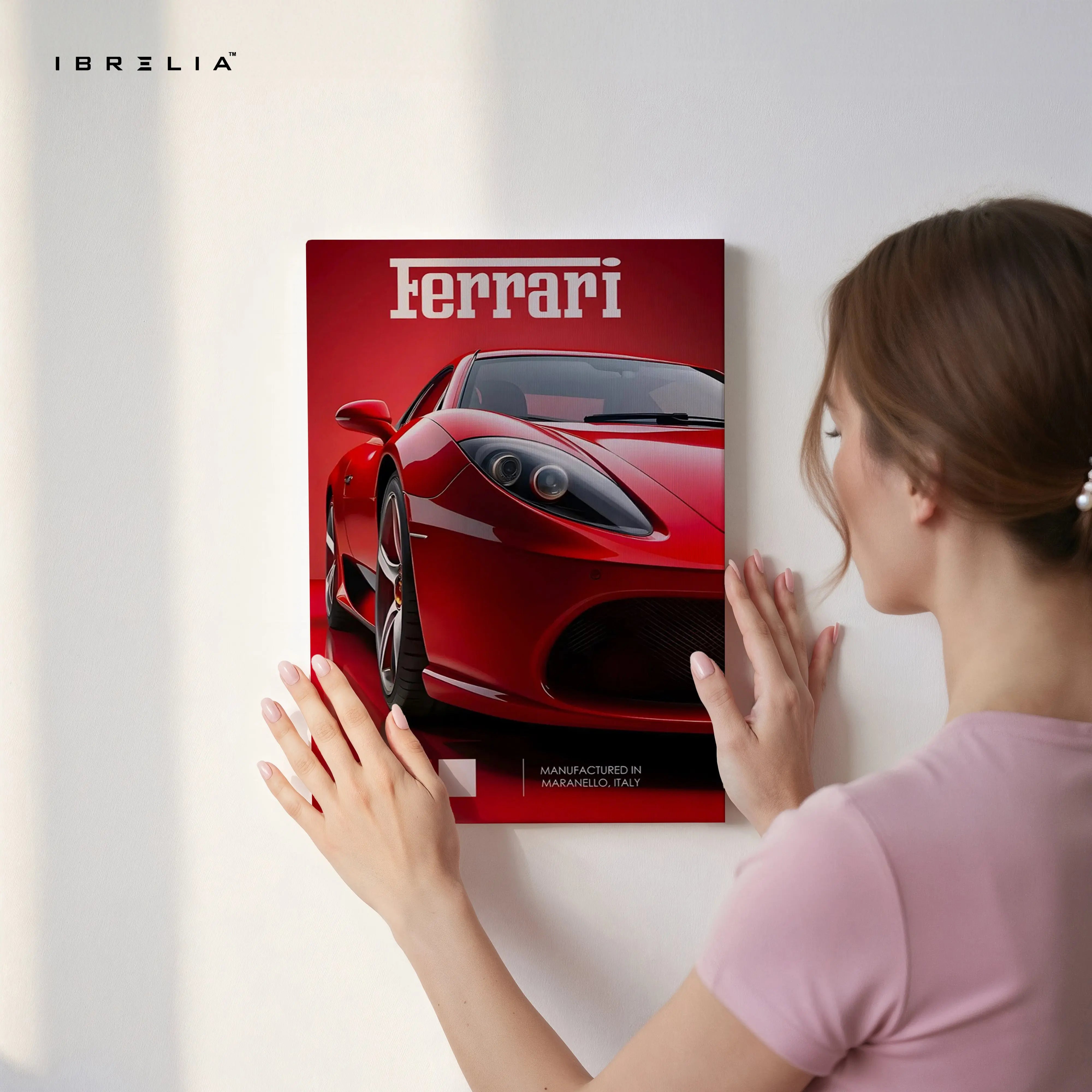 Ferrari Red Power Art – Luxury Supercar Front Detail Wall Art | 4K Ultra Wrap Frame Wall Art in Pakistan | IBRELIA™ IBRELIA