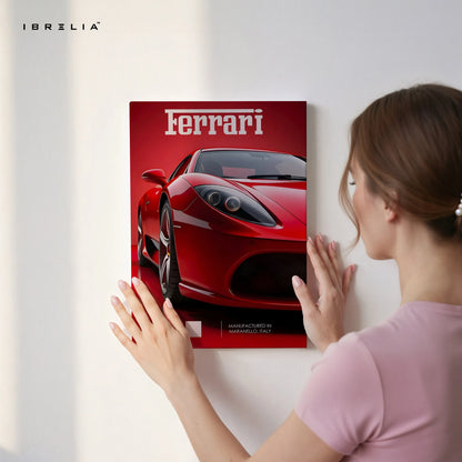 Ferrari Red Power Art – Luxury Supercar Front Detail Wall Art | 4K Ultra Wrap Frame Wall Art in Pakistan | IBRELIA™ IBRELIA