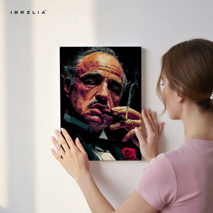 Godfather Portrait Wall Art – Don Vito Corleone Canvas Frame | Classic Mafia Icon Poster Pakistan | IBRELIA™ IBRELIA