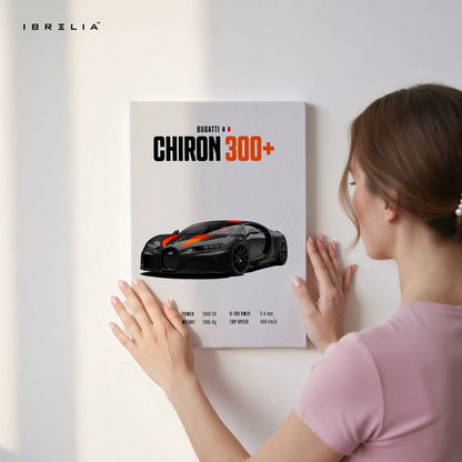 Bugatti Chiron 300+ Minimal Hypercar Wall Art – Luxury Supercar Poster | 4K Ultra Wrap Frame Wall Art in Pakistan | IBRELIA™ IBRELIA