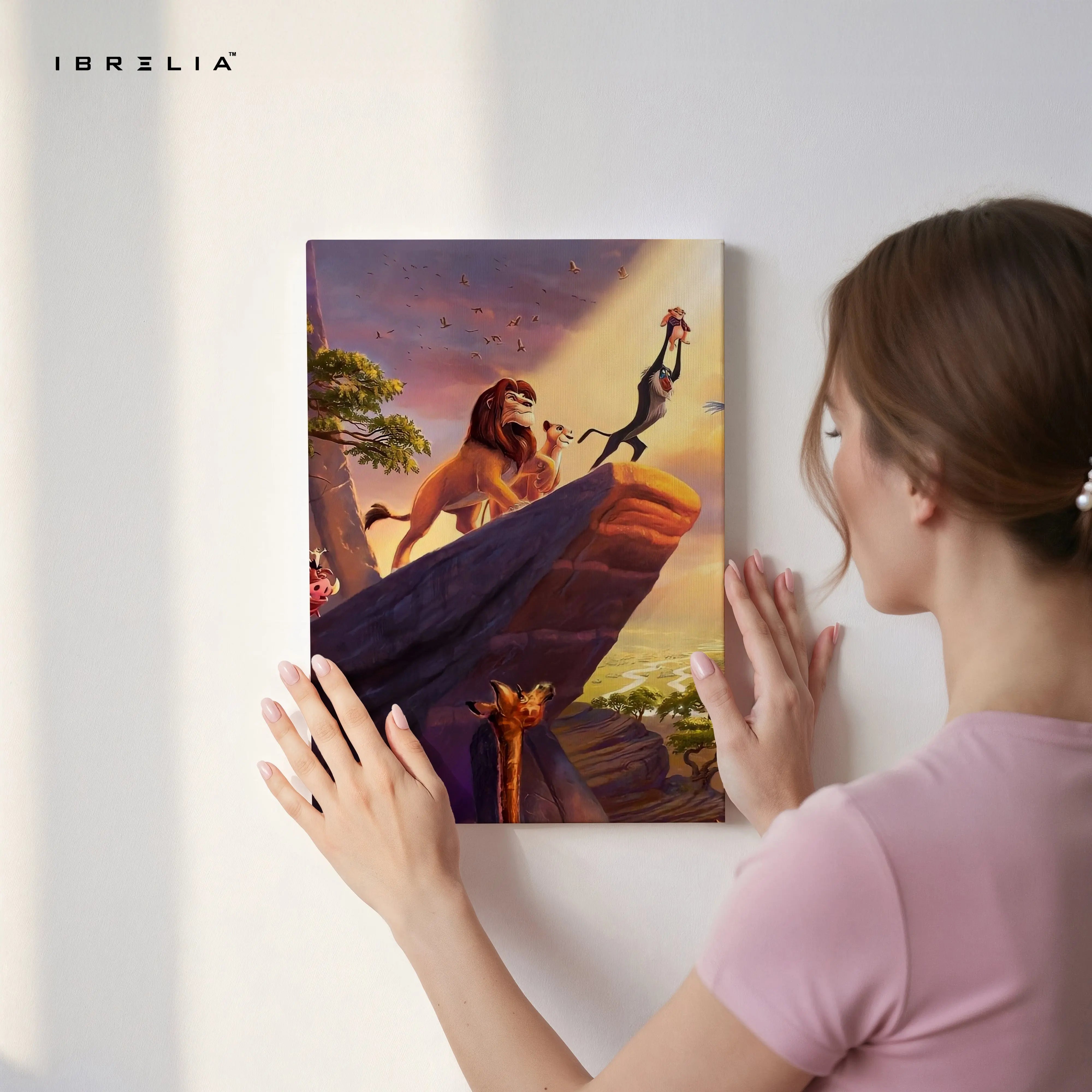 Lion King Pride Rock Wall Art – Iconic Jungle Scene Canvas Frame | Animated Movie Decor Pakistan | IBRELIA™ IBRELIA