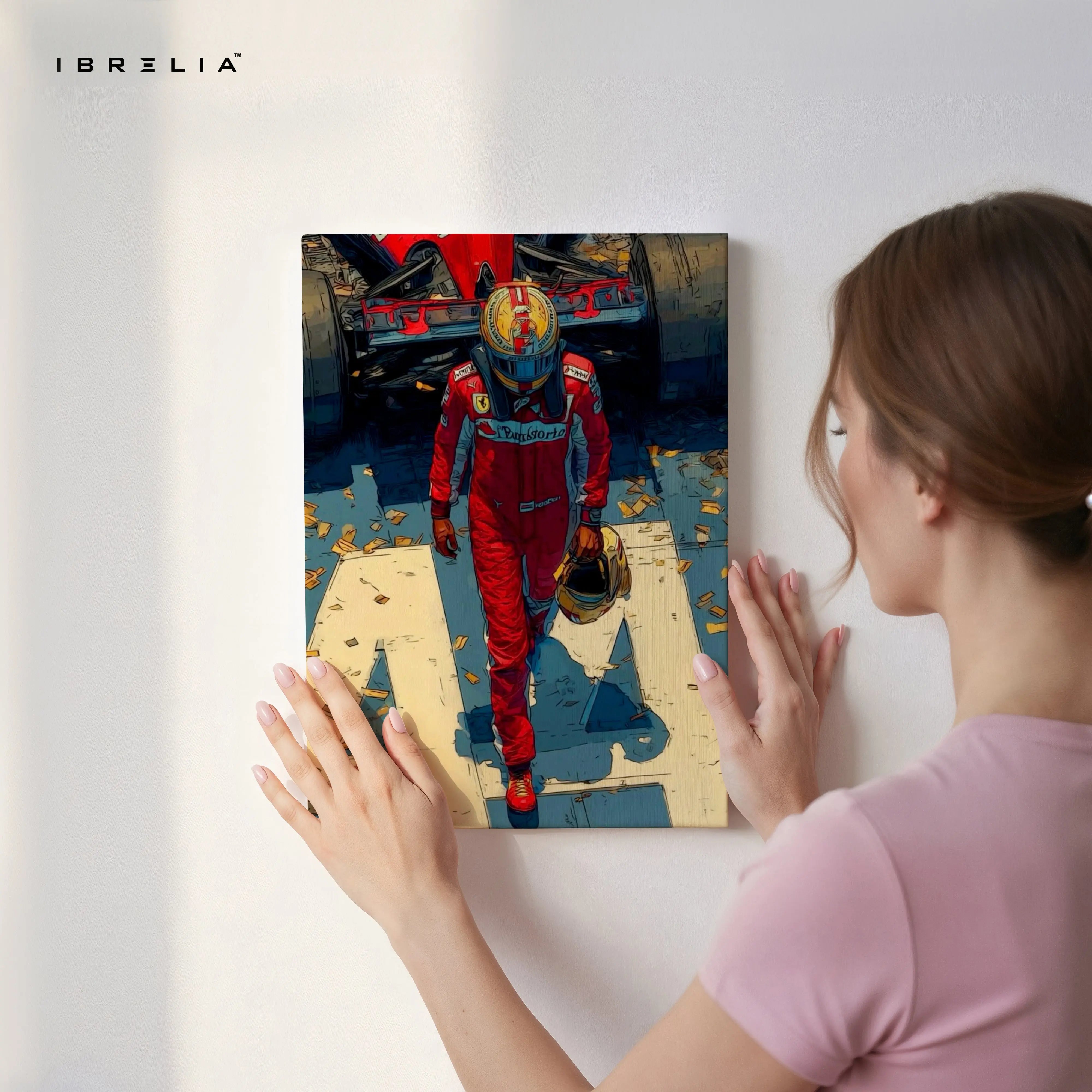 Ferrari F1 Victory Walk Wall Art – Motorsport Racing Canvas Frame | Formula 1 Champion Poster Pakistan | IBRELIA™ IBRELIA