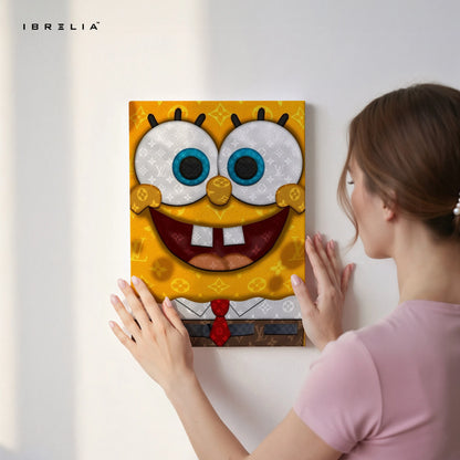 Louis Vuitton x SpongeBob Wall Art – Luxury Cartoon Canvas Frame | Designer Pop Art Poster Pakistan | IBRELIA™ IBRELIA