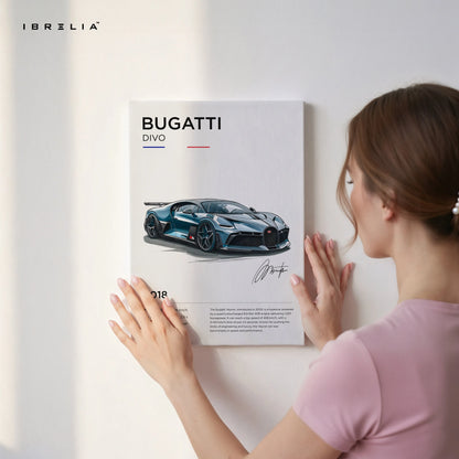 Bugatti Divo Hypercar Art – Minimal Luxury Supercar Wall Art | 4K Ultra Wrap Frame Wall Art in Pakistan | IBRELIA™ IBRELIA