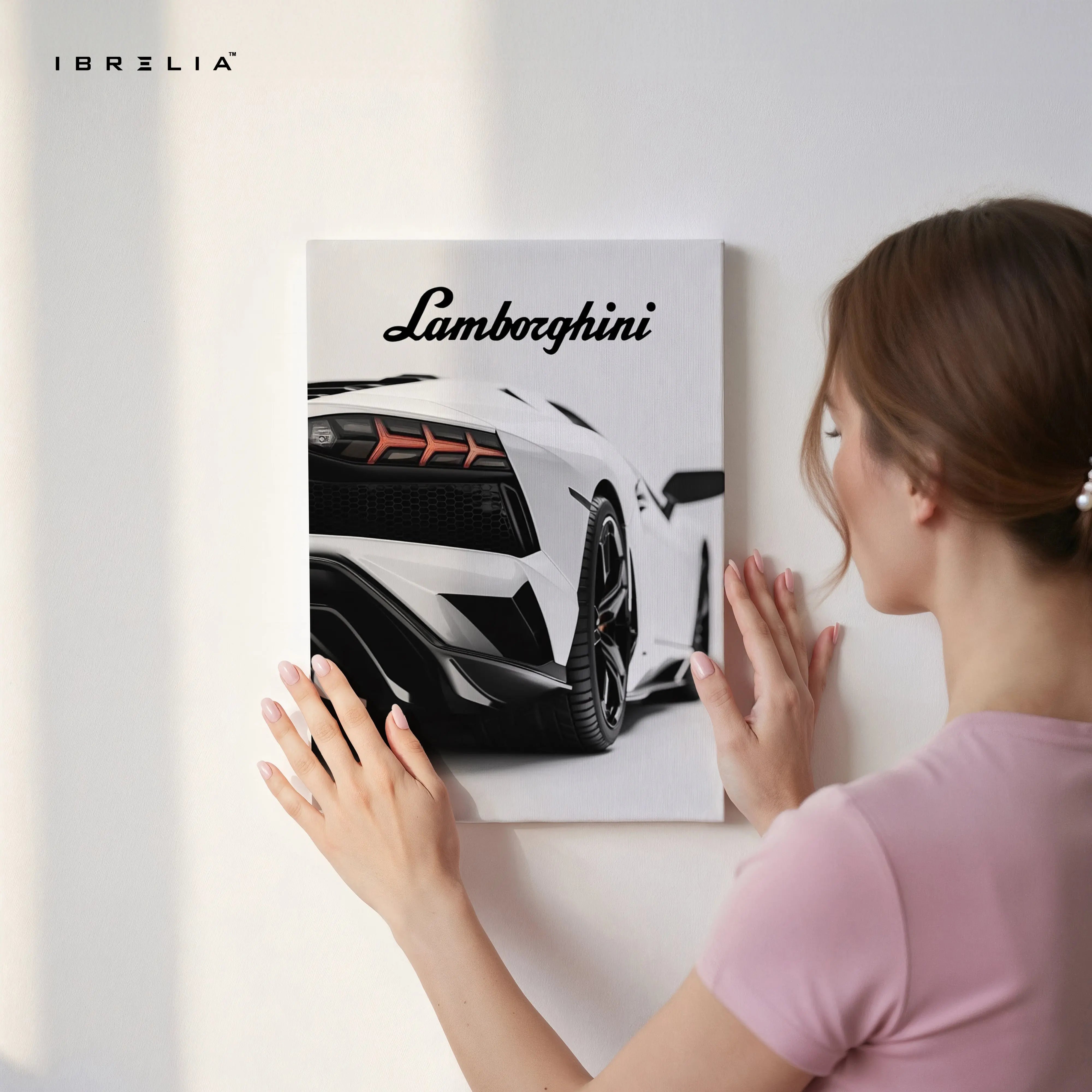 Lamborghini Rear Detail Wall Art – Luxury Supercar Poster | 4K Ultra Wrap Frame Wall Art in Pakistan | IBRELIA™ IBRELIA