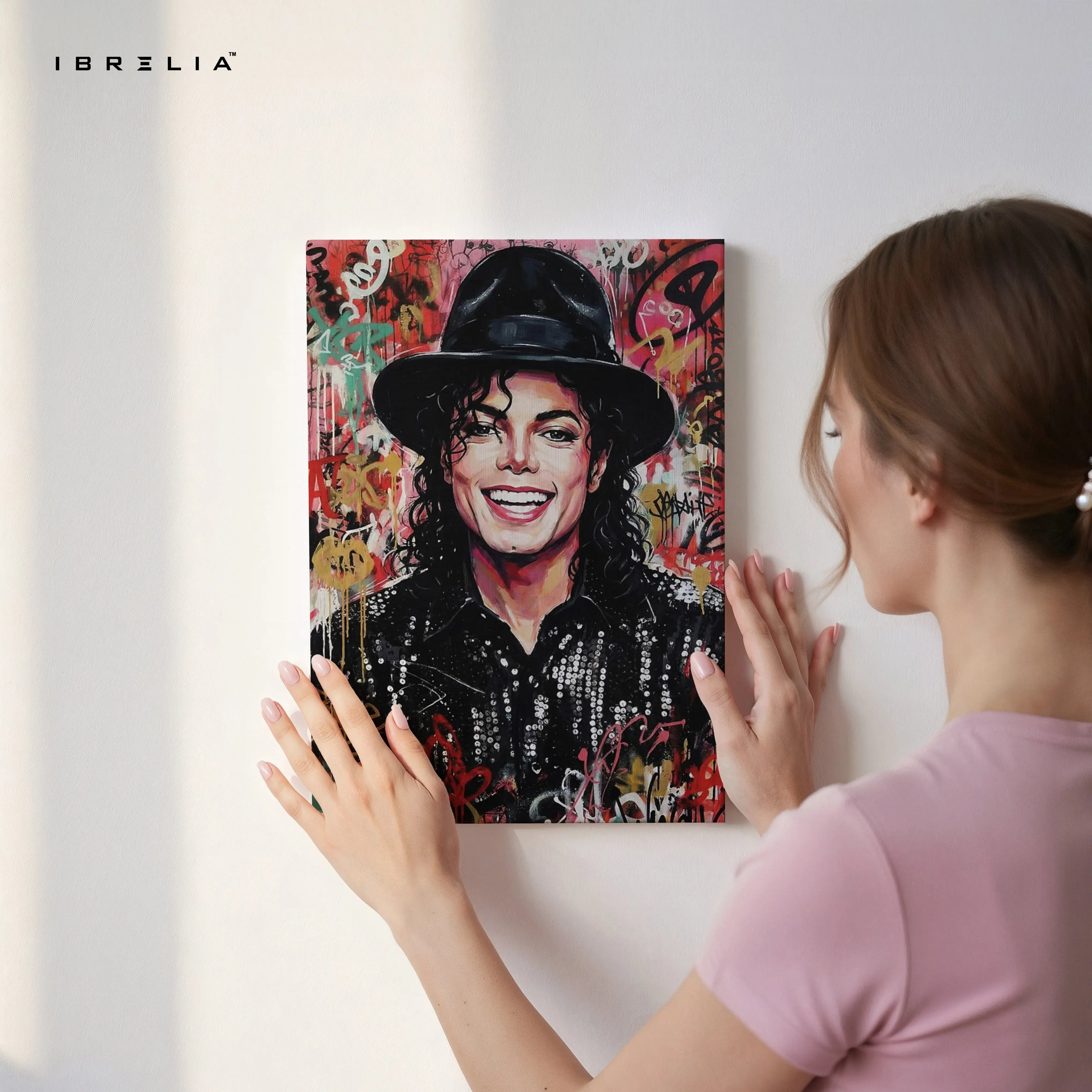 Pop Art Music Icon Wall Art – Graffiti Style Celebrity Canvas Frame | Urban Street Art Poster Pakistan | IBRELIA™ IBRELIA