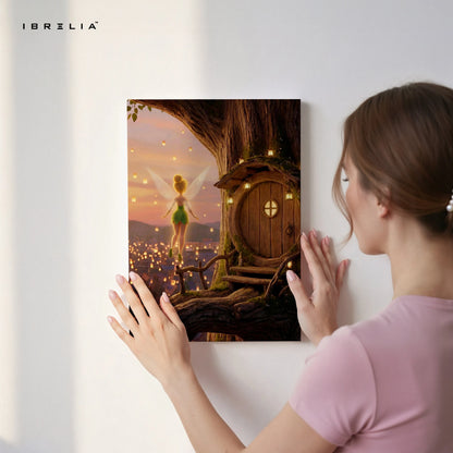 Fairy Treehouse Sunset Wall Art – Magical Fantasy Canvas Frame | Warm Aesthetic Dream Decor Pakistan | IBRELIA™ IBRELIA
