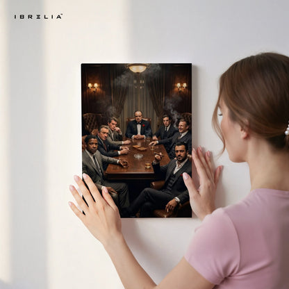 Godfather Mafia Meeting Wall Art – Vintage Crime Family Canvas Frame | Luxury Movie Scene Poster Pakistan | IBRELIA™ IBRELIA