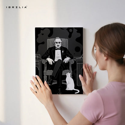 Godfather Chair Portrait Wall Art – Don Vito Corleone Canvas Frame | Minimal Mafia Poster Pakistan | IBRELIA™ IBRELIA