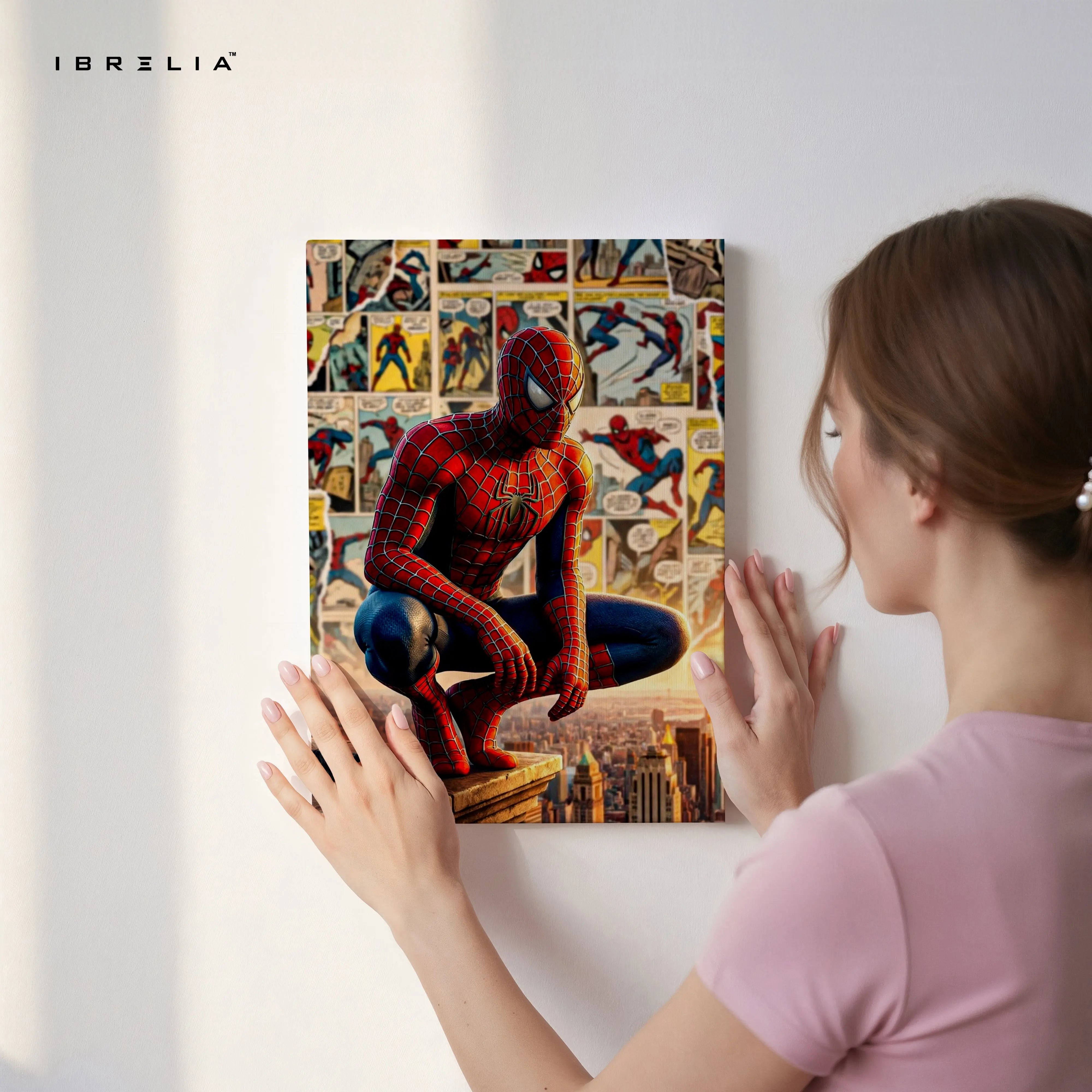 Spider-Man City Wall Art – Marvel Superhero Canvas Frame | Spider-Man Poster Pakistan | IBRELIA™ IBRELIA