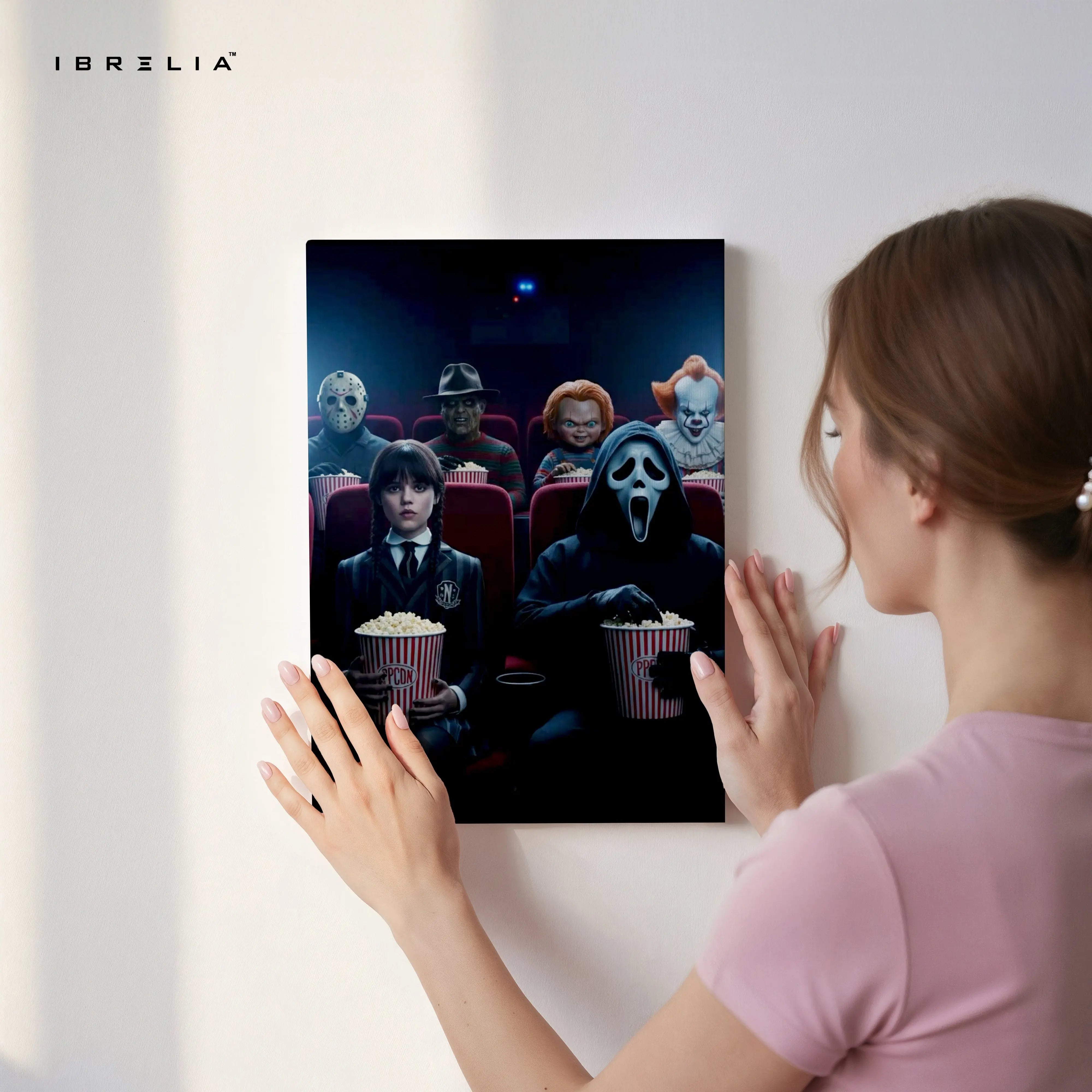 Horror Movie Icons Cinema Wall Art – Ghostface Pennywise Freddy Canvas Frame | Dark Pop Culture Poster Pakistan | IBRELIA™ IBRELIA