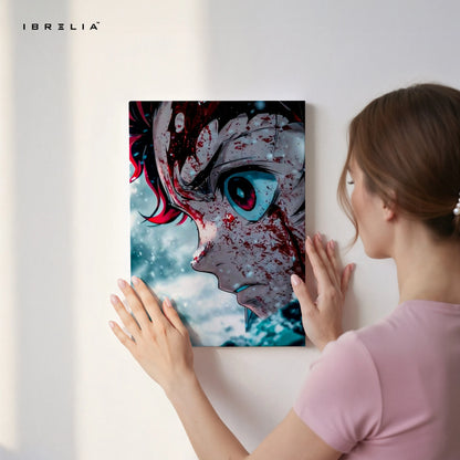 Anime Intense Eye Wall Art – Dark Aesthetic Manga Canvas Frame | Dramatic Character Poster Pakistan | IBRELIA™ IBRELIA